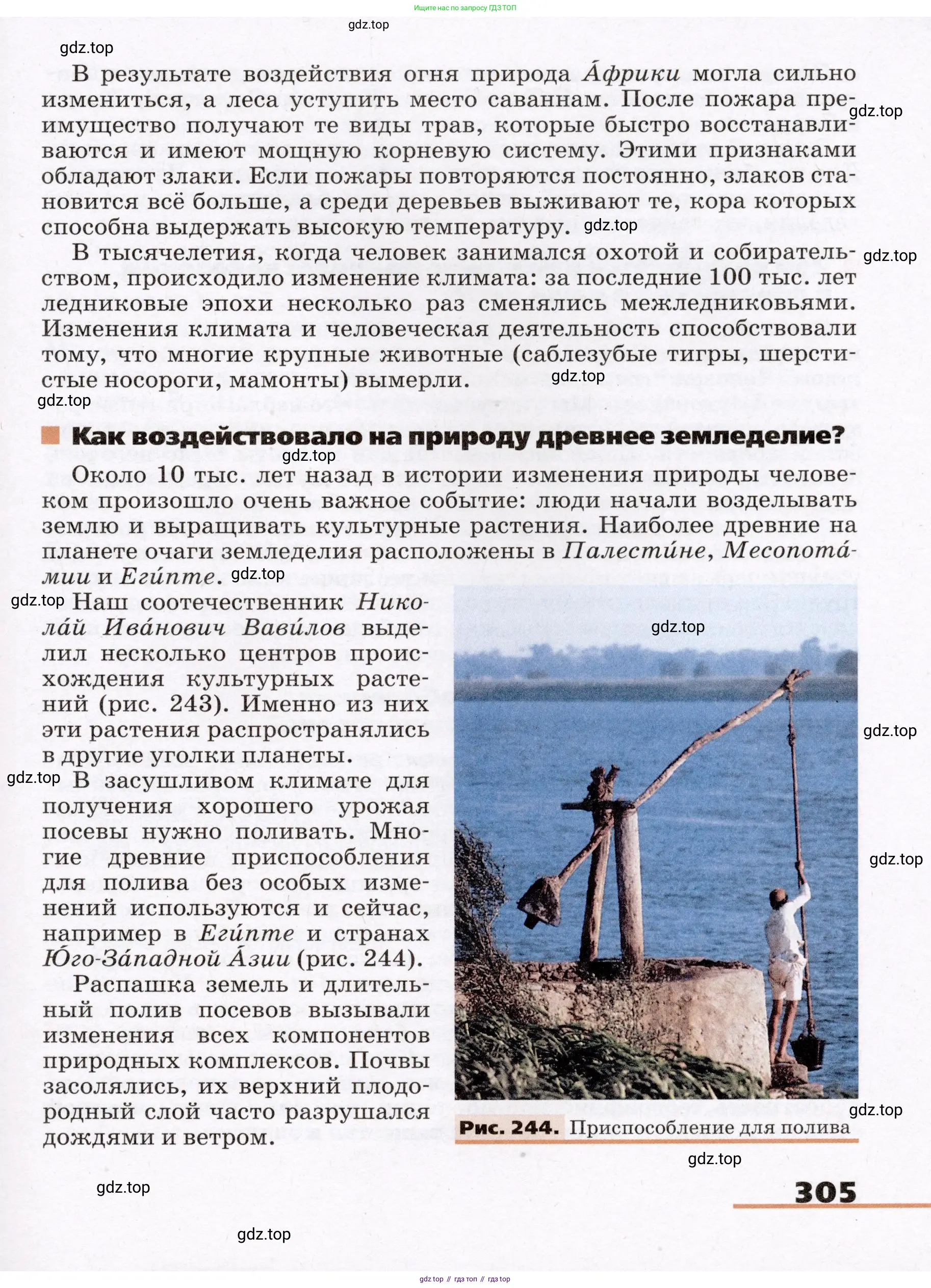 География, 7 класс Учебник, авторы: Климанова Оксана Александровна, Климанов Владимир Викторович, Ким Эльвира Васильевна, Сиротин Владимир Иванович, издательство Просвещение, Москва, 2021, белого цвета, страница 305