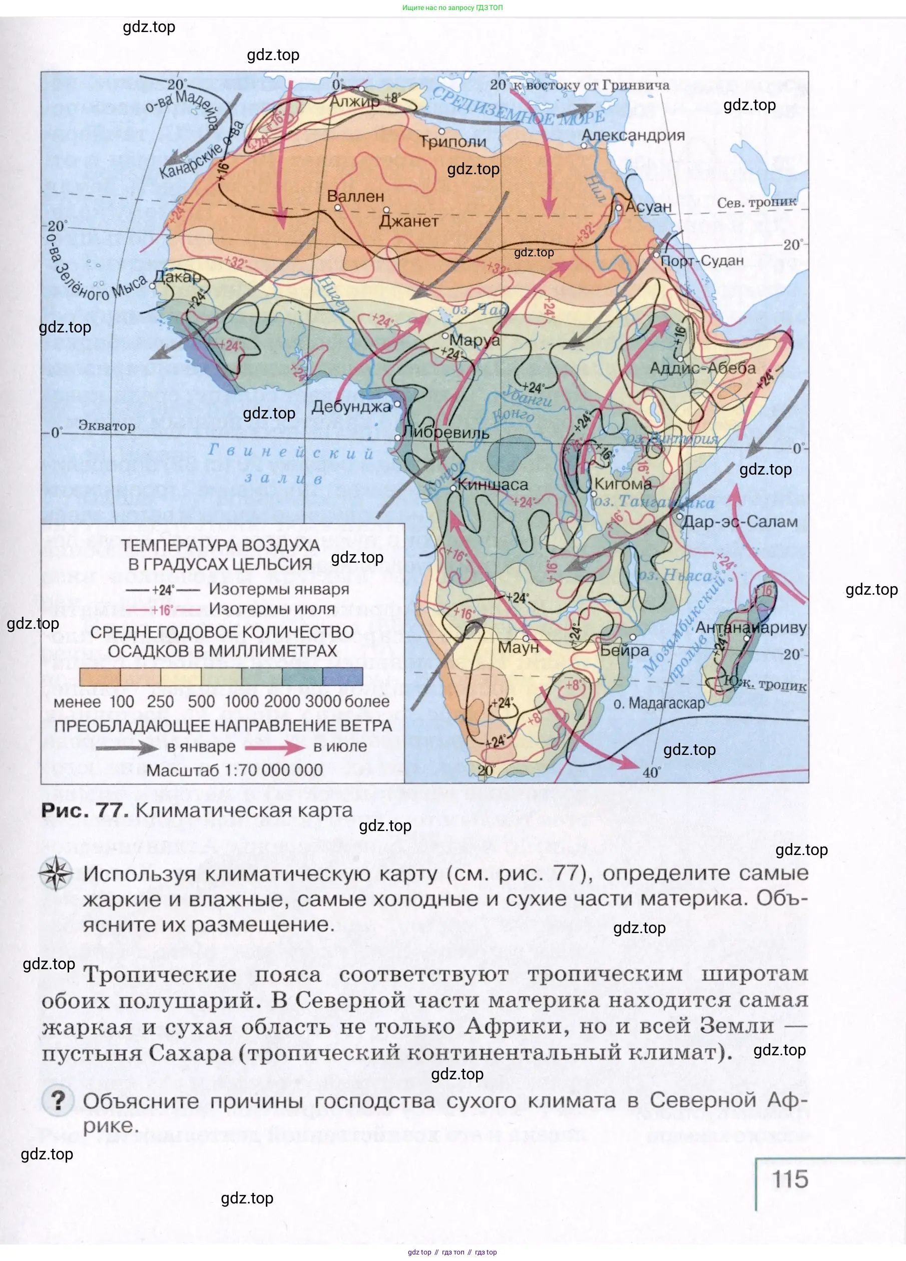 География, 7 класс Учебник, авторы: Коринская Валентина Александровна, Душина Ираида Владимировна, Щенев Владимир Андреевич, издательство Просвещение, Москва, 2022, зелёного цвета, страница 115