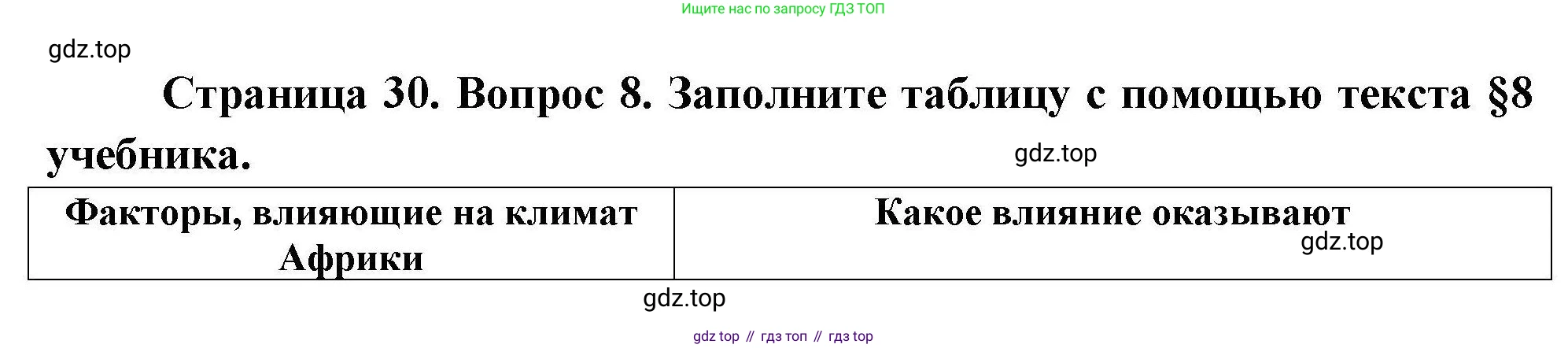 География, 7 класс Мой тренажёр, автор: Николина Вера Викторовна, издательство Просвещение, Москва, 2023, жёлтого цвета, страница 30, номер 8, Решение