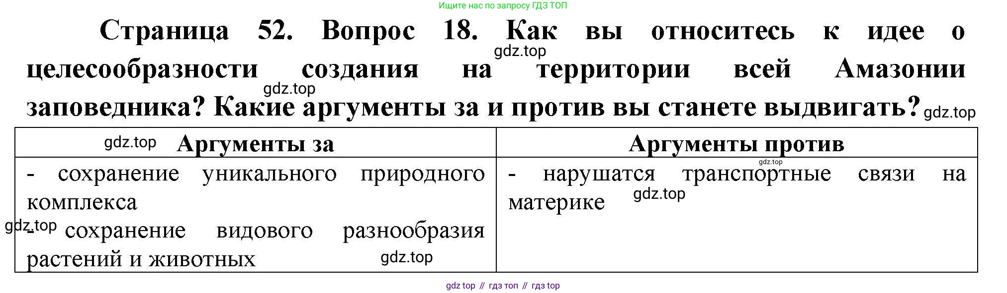 География, 7 класс Мой тренажёр, автор: Николина Вера Викторовна, издательство Просвещение, Москва, 2023, жёлтого цвета, страница 52, номер 18, Решение