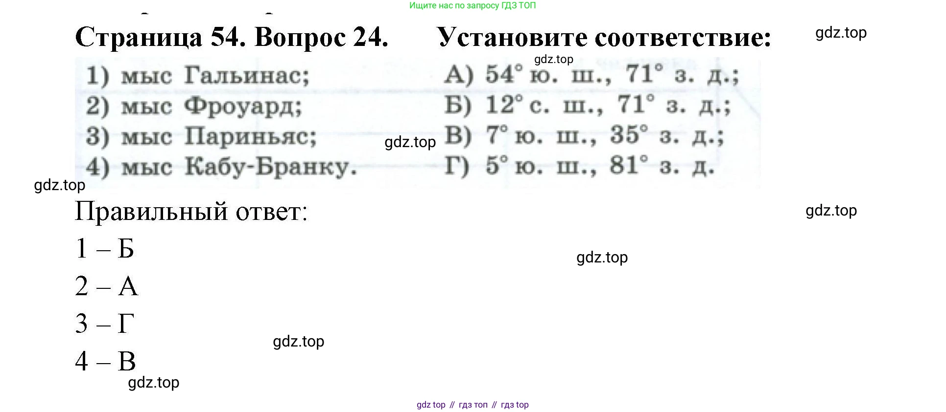 География, 7 класс Мой тренажёр, автор: Николина Вера Викторовна, издательство Просвещение, Москва, 2023, жёлтого цвета, страница 54, номер 24, Решение