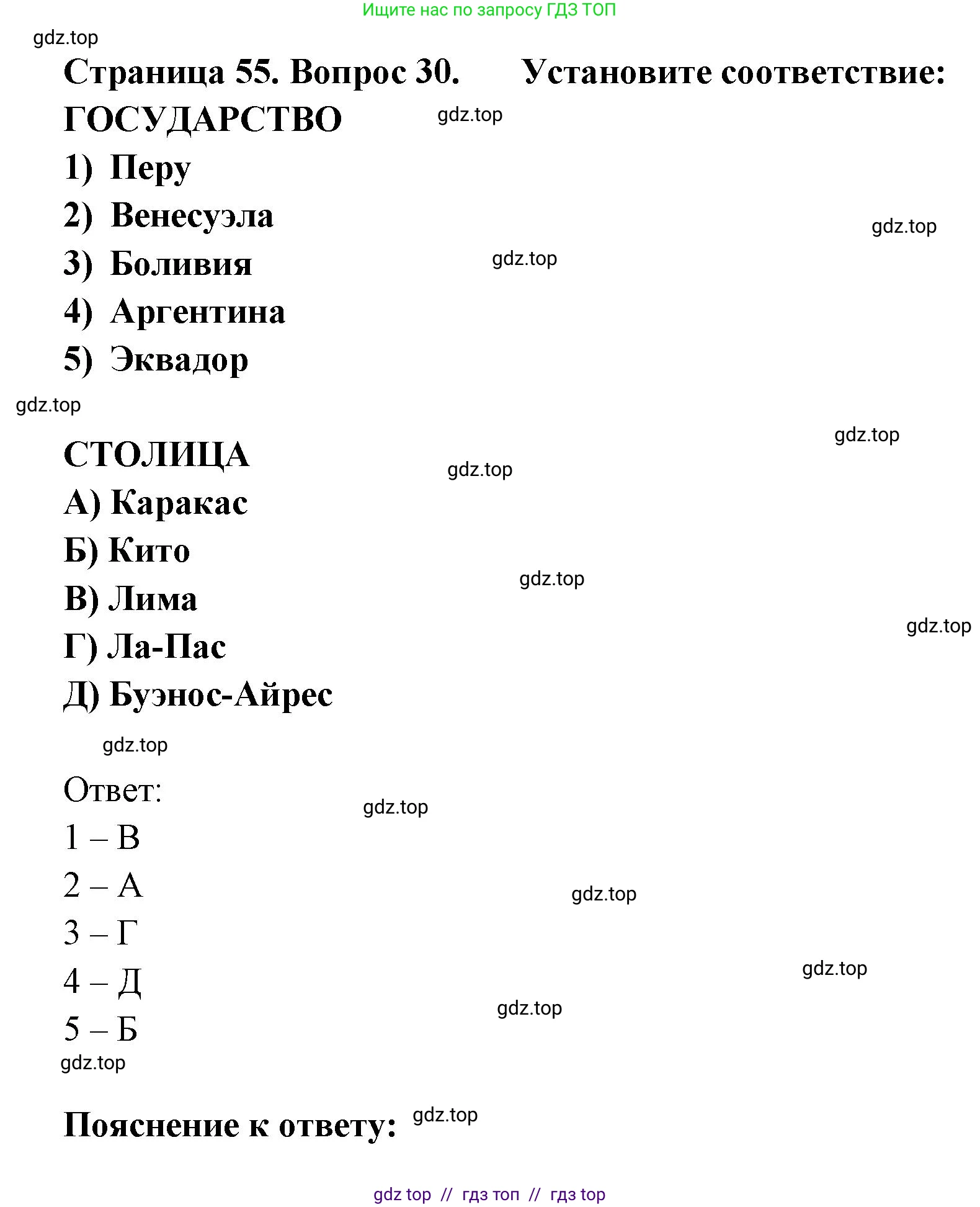 География, 7 класс Мой тренажёр, автор: Николина Вера Викторовна, издательство Просвещение, Москва, 2023, жёлтого цвета, страница 55, номер 30, Решение 2