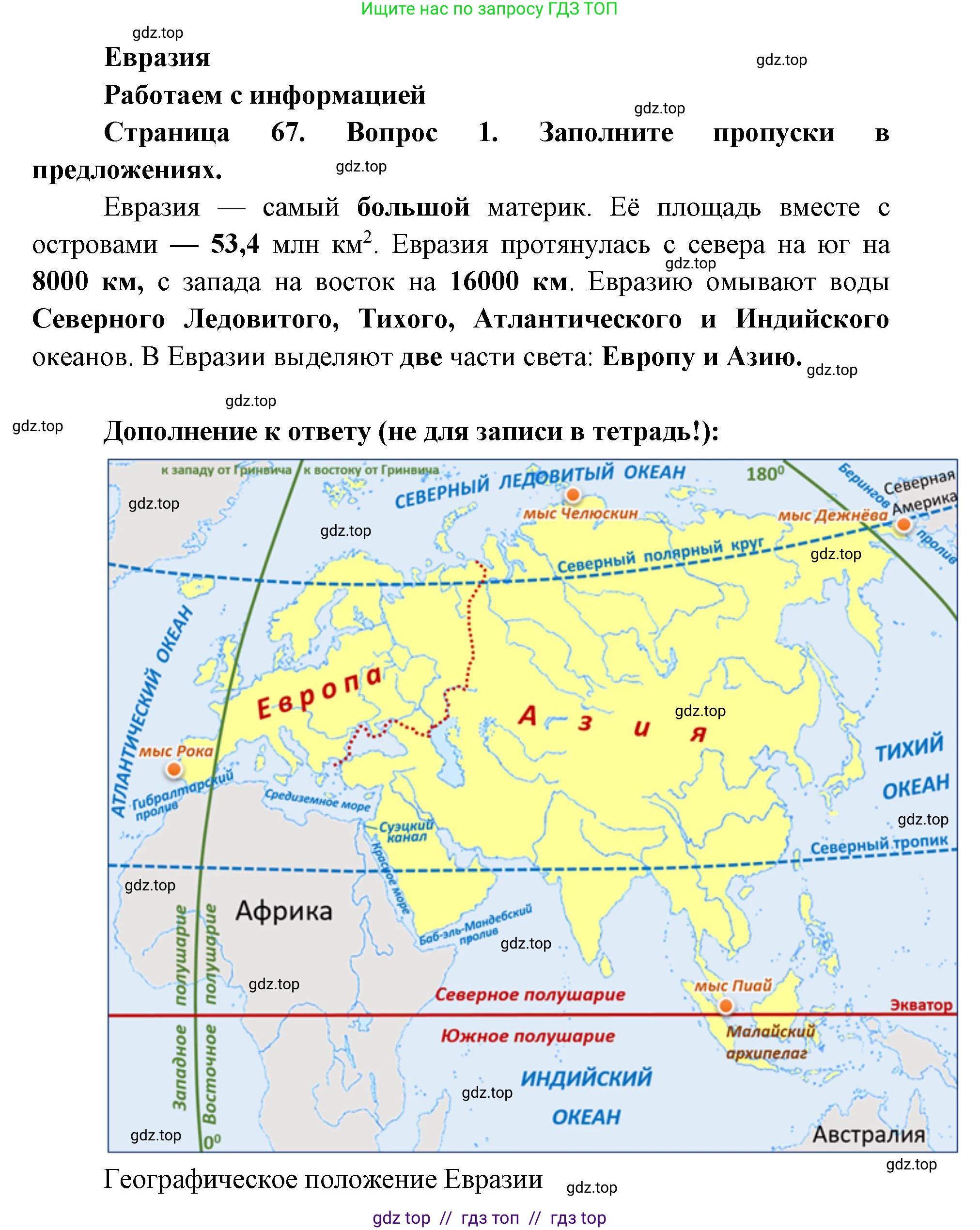 География, 7 класс Мой тренажёр, автор: Николина Вера Викторовна, издательство Просвещение, Москва, 2023, жёлтого цвета, страница 67, номер 1, Решение 2