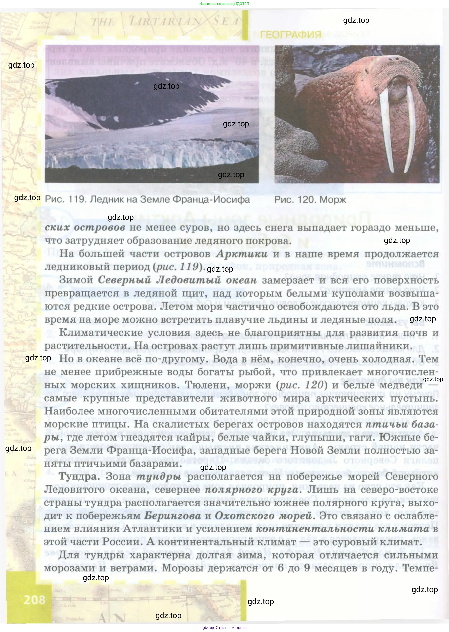 География, 8 класс Учебник, авторы: Домогацких Евгений Михайлович, Алексеевский Николай Иванович, издательство Русское слово, Москва, жёлтого цвета, страница 208
