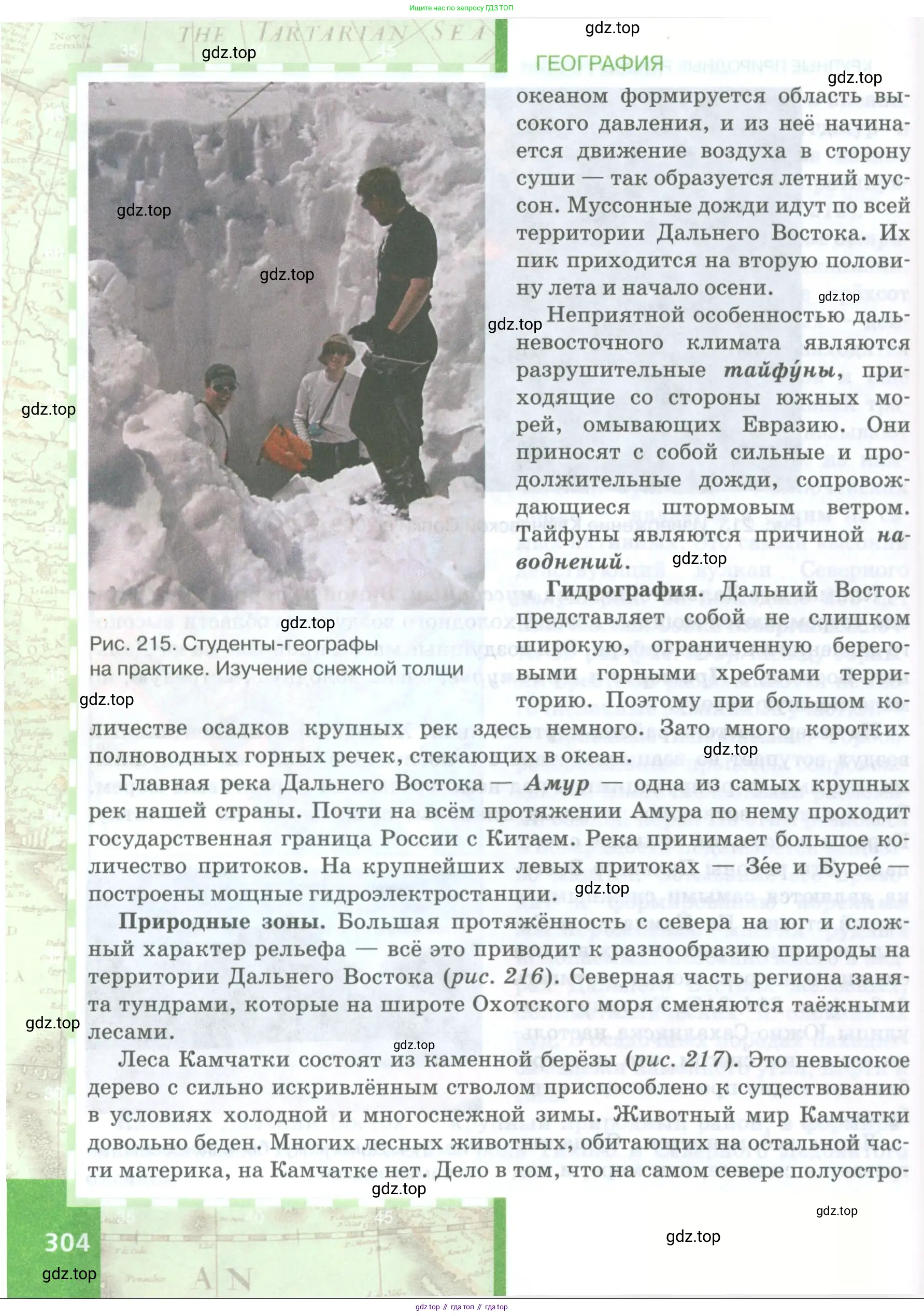 География, 8 класс Учебник, авторы: Домогацких Евгений Михайлович, Алексеевский Николай Иванович, издательство Русское слово, Москва, жёлтого цвета, страница 304