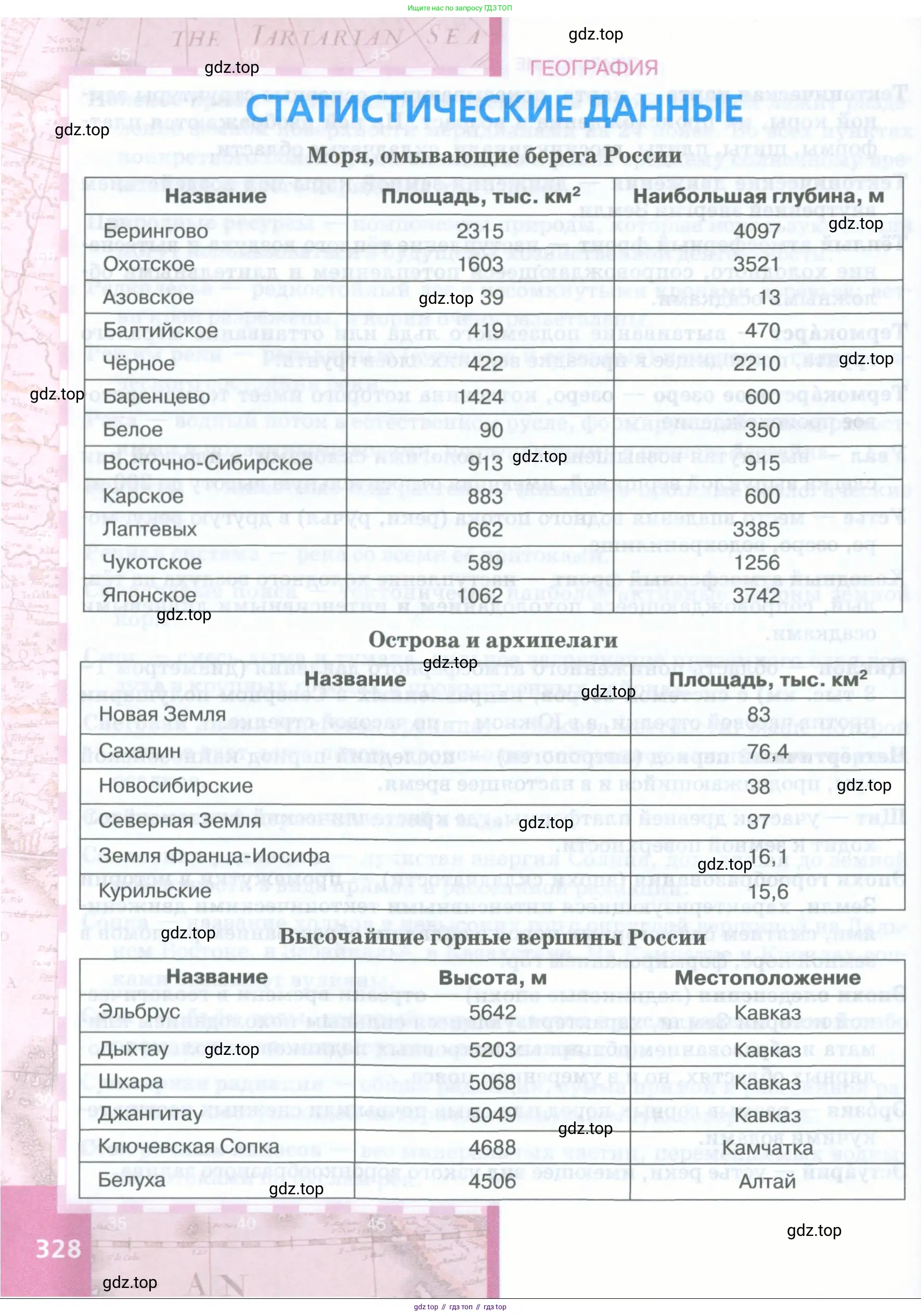 География, 8 класс Учебник, авторы: Домогацких Евгений Михайлович, Алексеевский Николай Иванович, издательство Русское слово, Москва, жёлтого цвета, страница 328