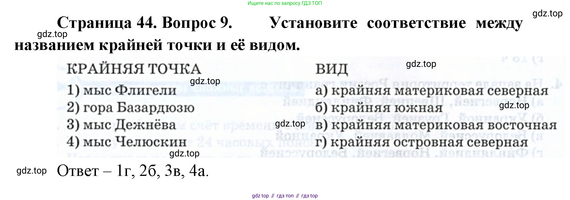 География, 8 класс Учебник, авторы: Домогацких Евгений Михайлович, Алексеевский Николай Иванович, издательство Русское слово, Москва, жёлтого цвета, страница 44, номер 9, Решение