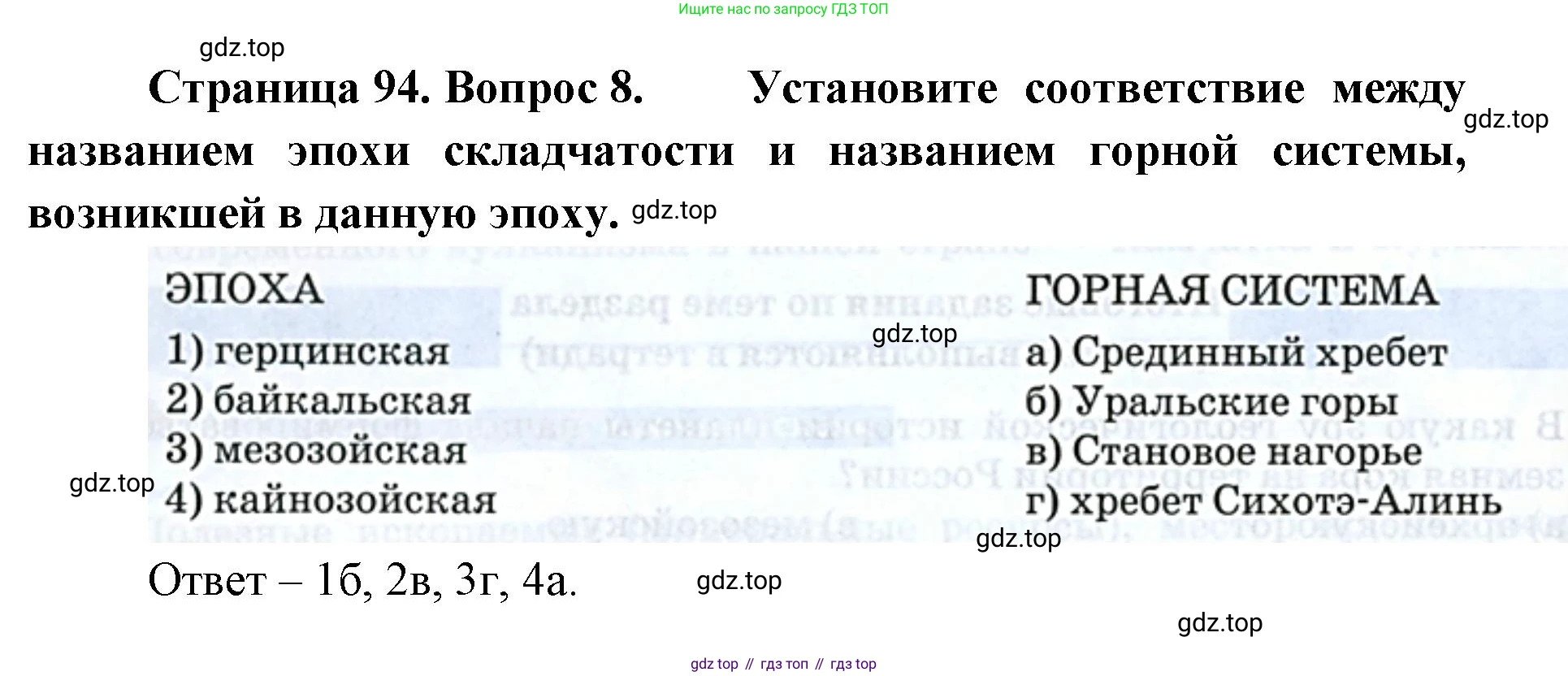 География, 8 класс Учебник, авторы: Домогацких Евгений Михайлович, Алексеевский Николай Иванович, издательство Русское слово, Москва, жёлтого цвета, страница 94, номер 8, Решение