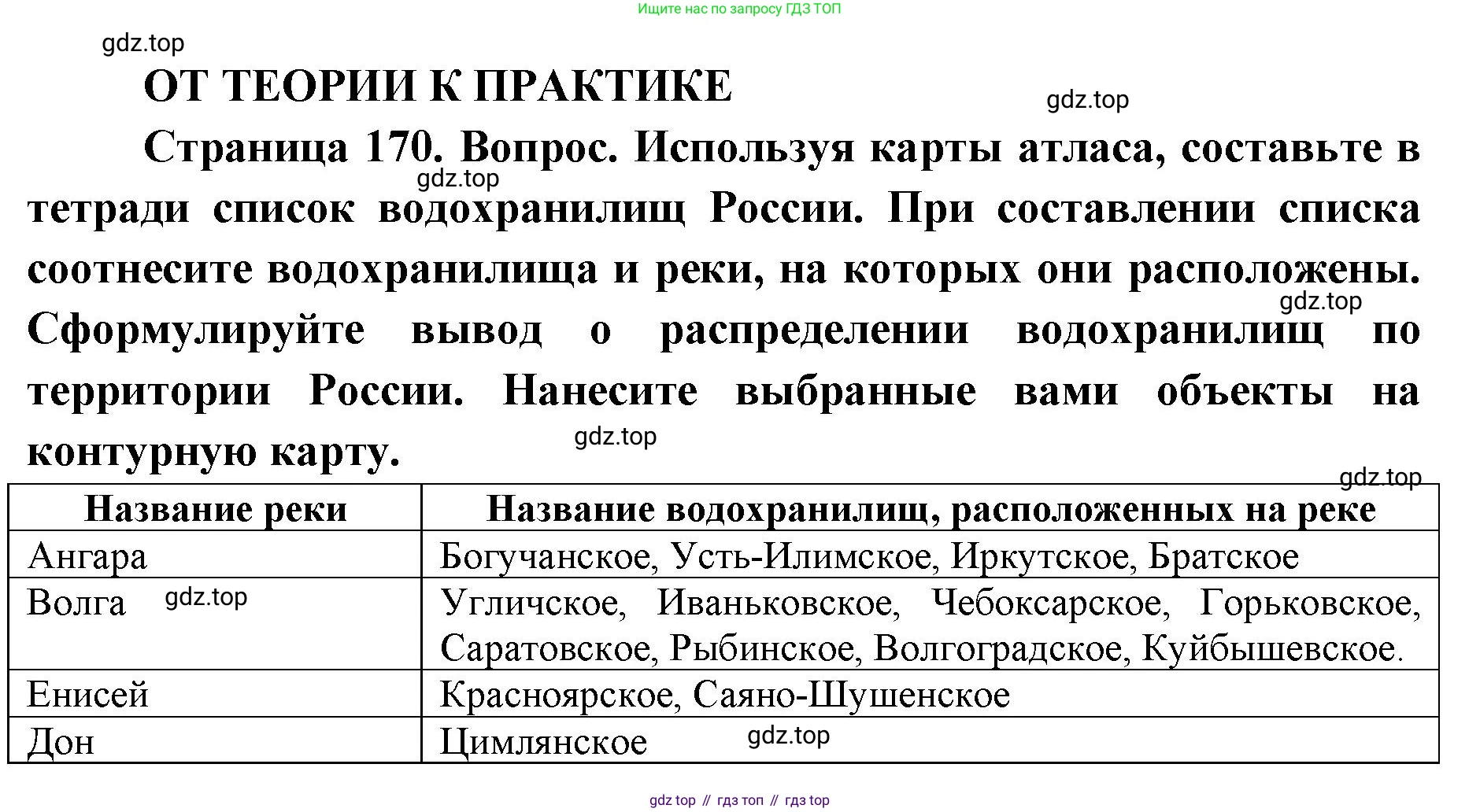 ГДЗ География, 8 класс Учебник, авторы: Домогацких Евгений Михайлович, Алексеевский Николай Иванович, издательство Русское слово, Москва, жёлтого цвета, страница 170, номер 1, Решение