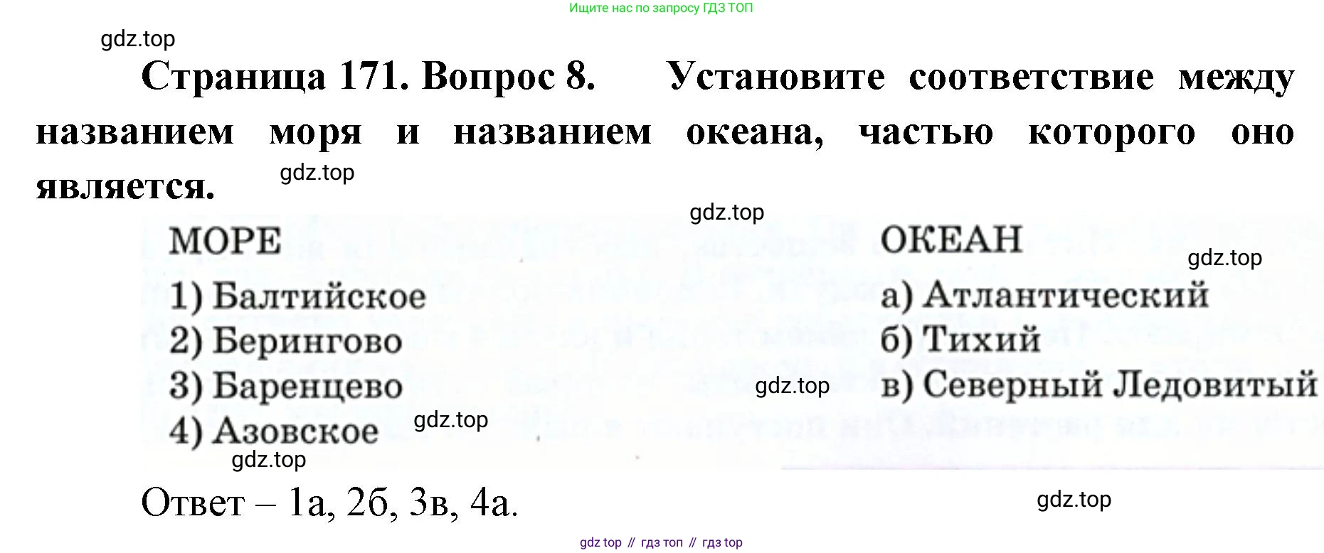 ГДЗ География, 8 класс Учебник, авторы: Домогацких Евгений Михайлович, Алексеевский Николай Иванович, издательство Русское слово, Москва, жёлтого цвета, страница 171, номер 8, Решение