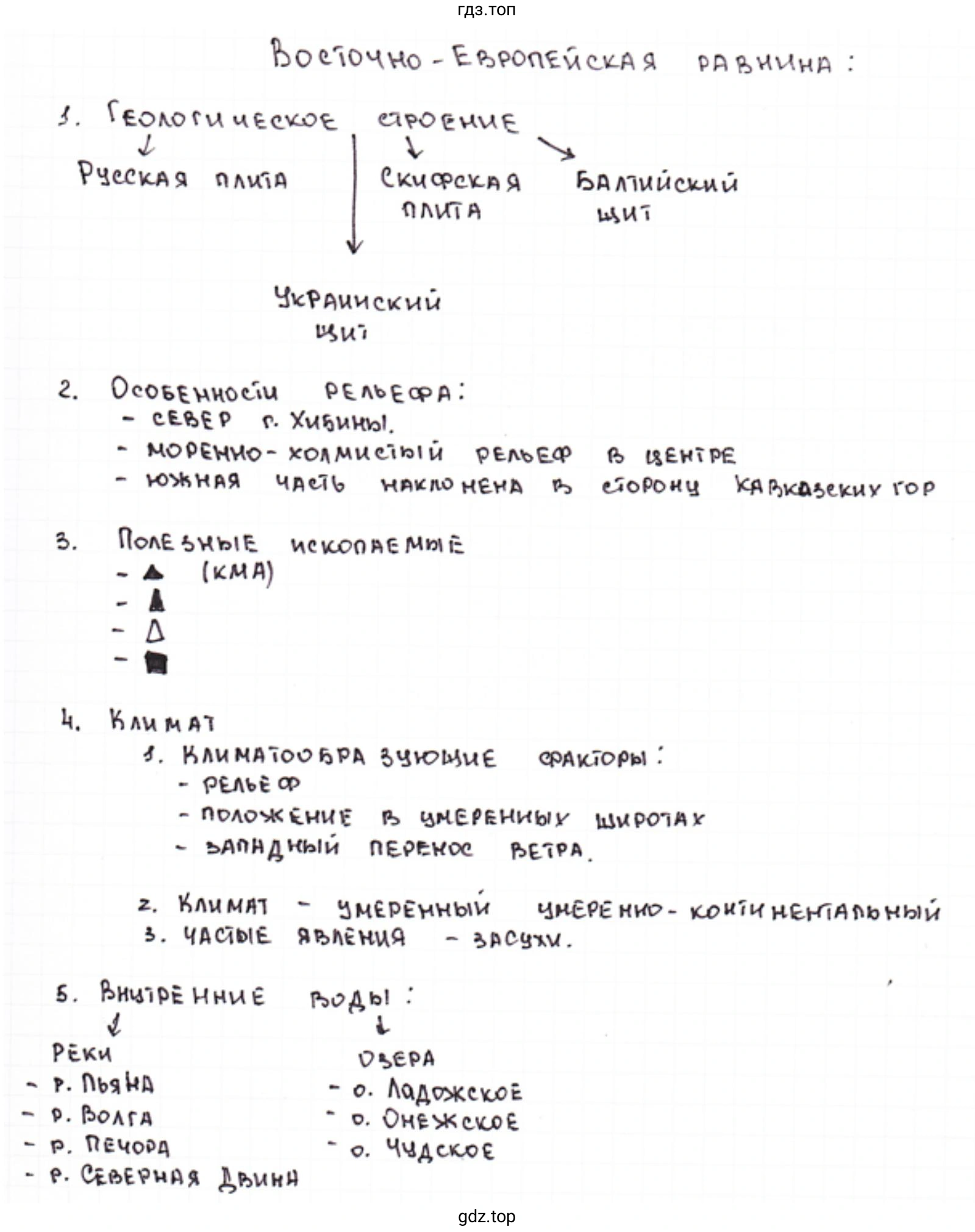 Jпорный графический конспект по тематическому содержанию параграфа.