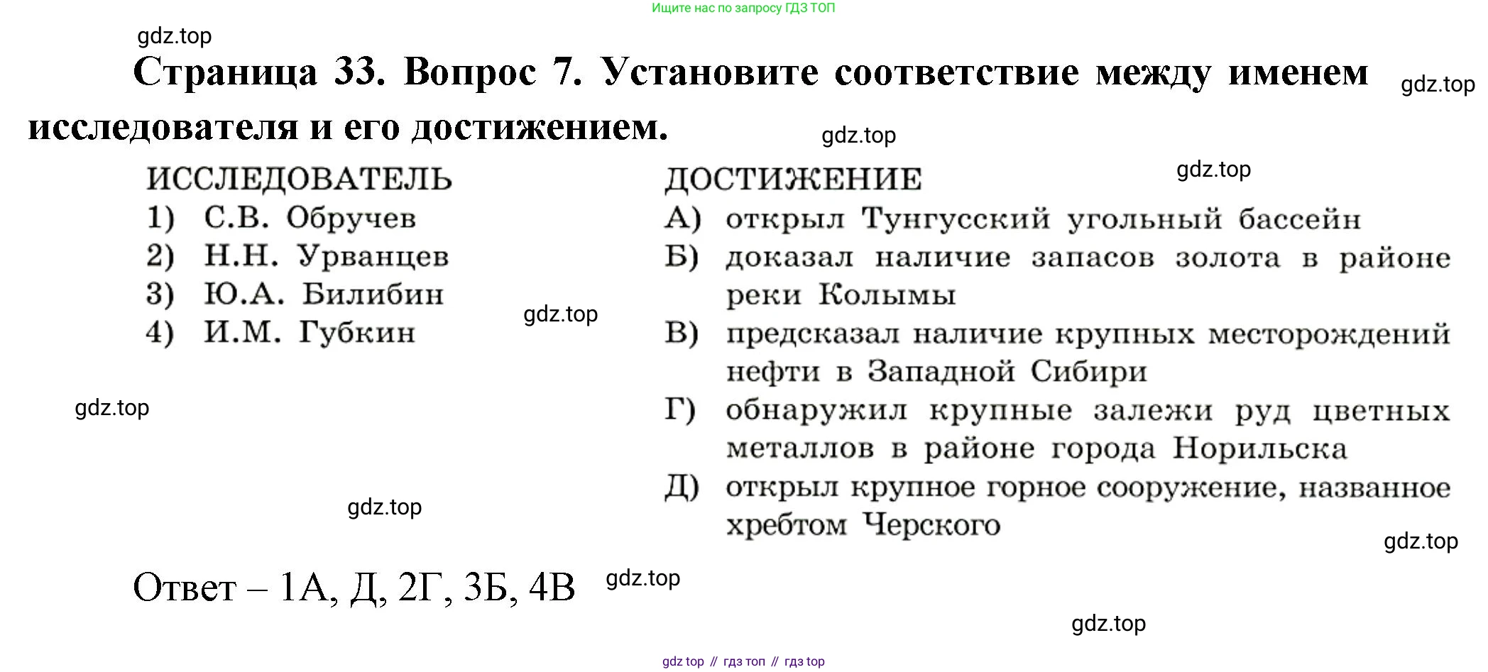 География, 8 класс Учебник, авторы: Дронов Виктор Павлович, Савельева Людмила Евгеньевна, издательство Просвещение, Москва, 2023, бирюзового цвета, страница 33, номер 7, Решение