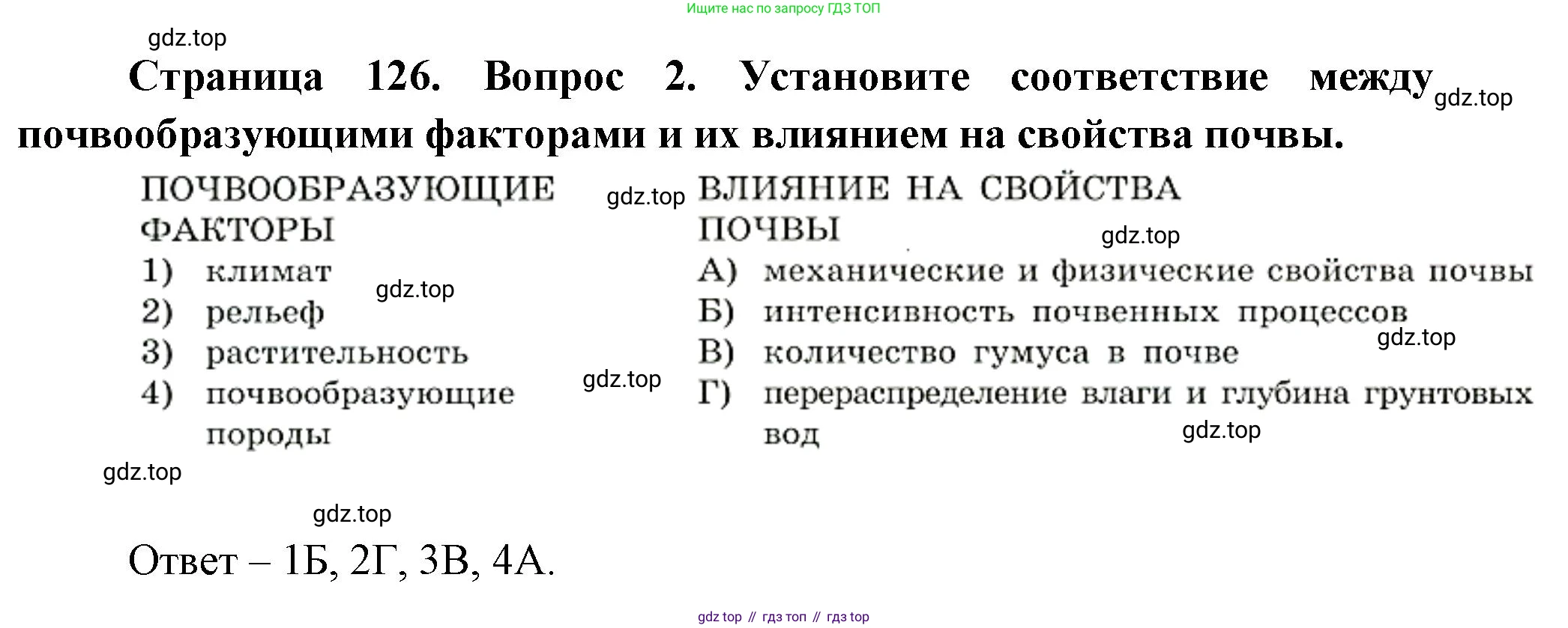 География, 8 класс Учебник, авторы: Дронов Виктор Павлович, Савельева Людмила Евгеньевна, издательство Просвещение, Москва, 2023, бирюзового цвета, страница 126, номер 2, Решение