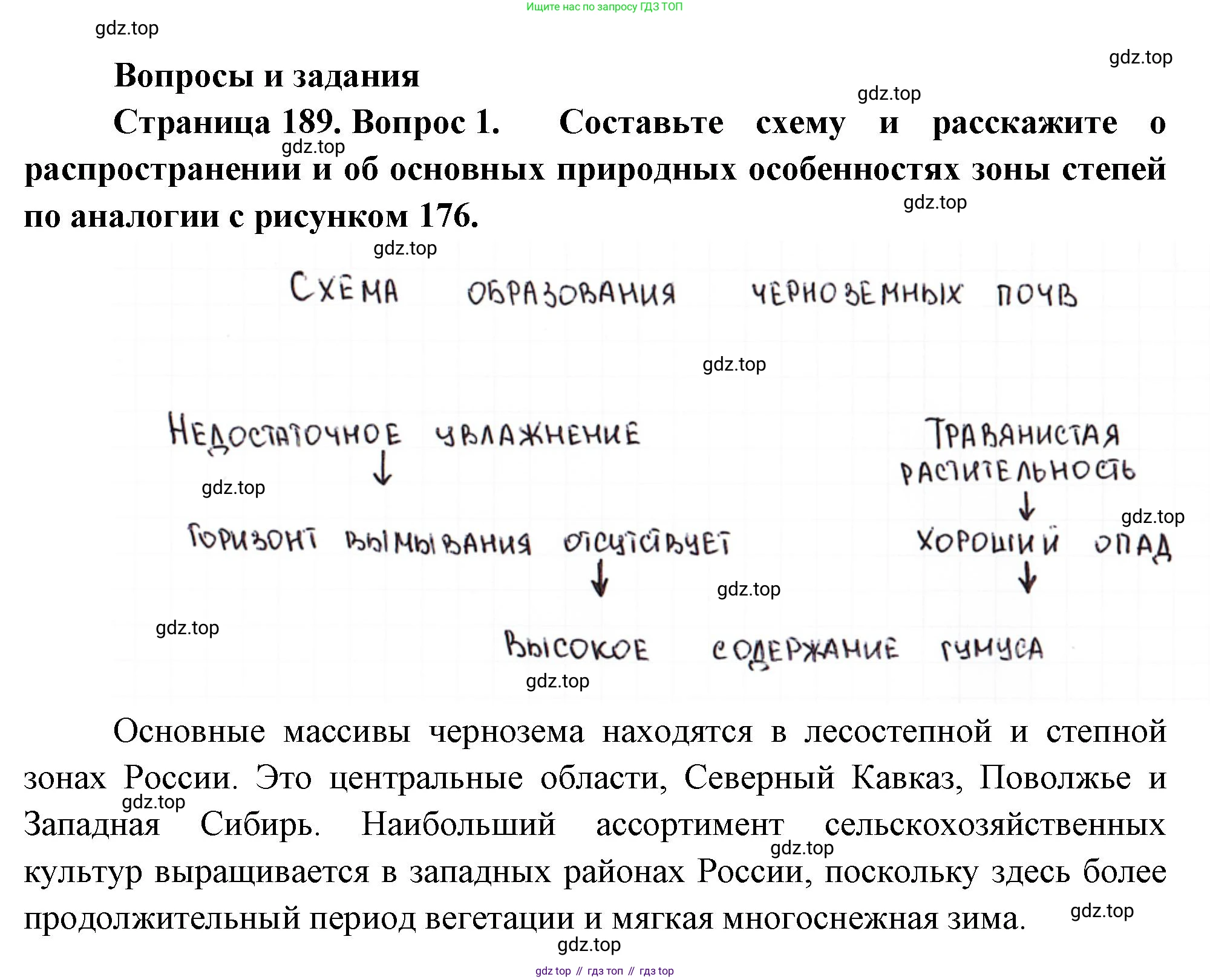 ГДЗ География, 8 класс Учебник, авторы: Пятунин Владимир Борисович, Таможняя Елена Александровна, издательство Просвещение, Москва, 2021, оранжевого цвета, страница 189, номер 1, Решение