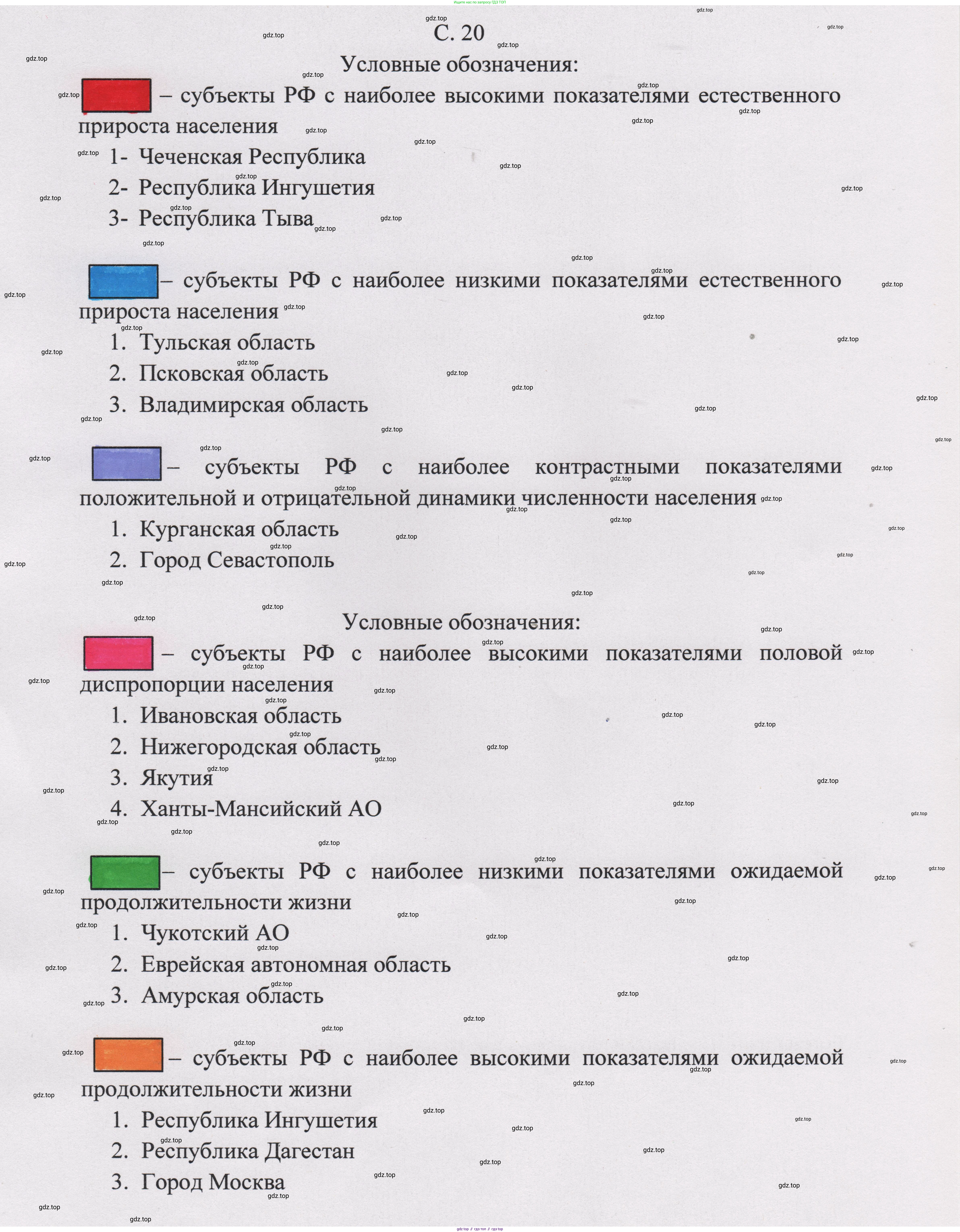ГДЗ География, 8 класс Контурные карты, автор: Таможняя Елена Александровна, издательство Просвещение, Москва, 2023, голубого цвета, страница 20, Решение (продолжение 2)