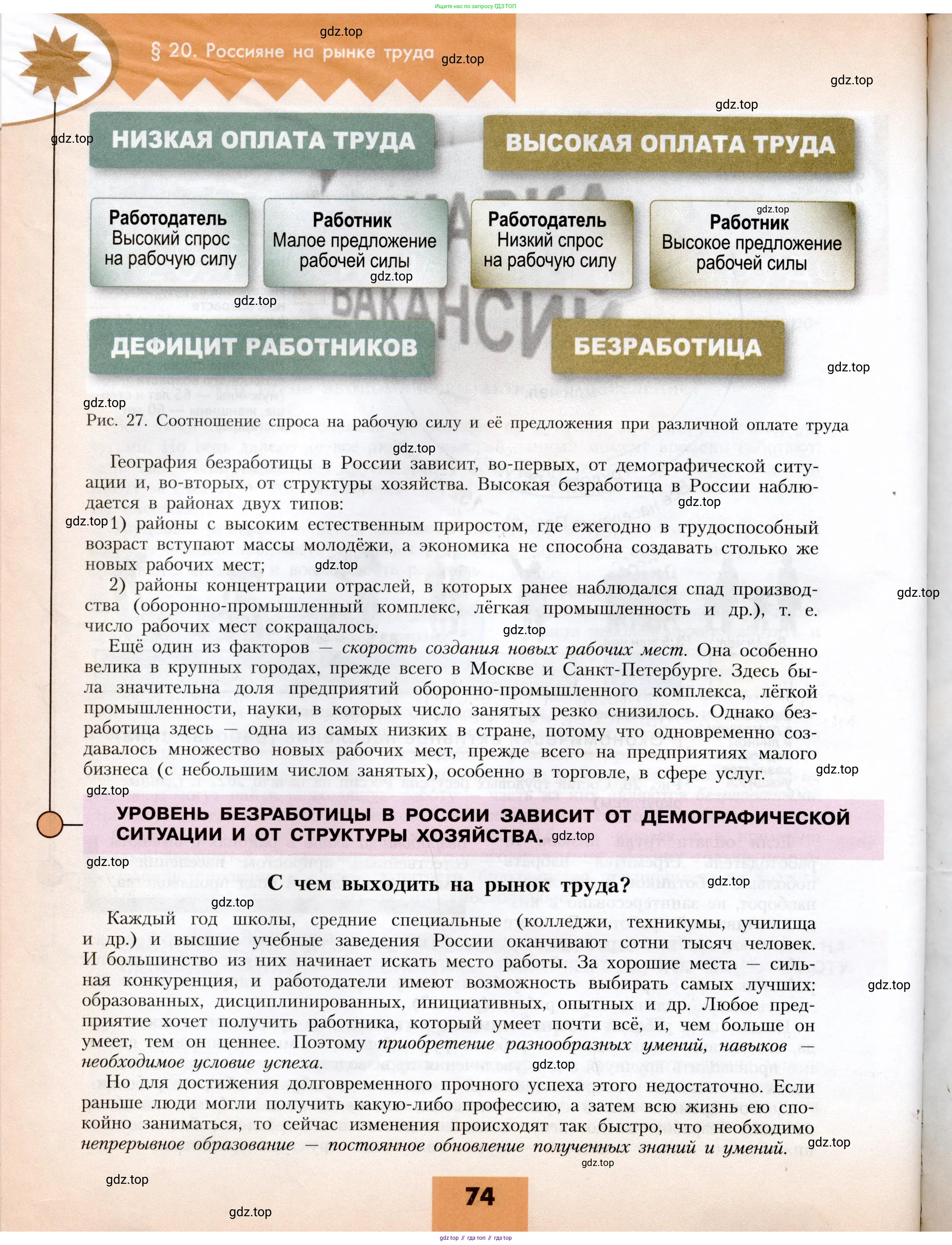 География, 8 класс Учебник, авторы: Алексеев Александр Иванович, Николина Вера Викторовна, Липкина Елена Карловна, Болысов Сергей Иванович, Кузнецова Галина Юрьевна, издательство Просвещение, Москва, 2023, жёлтого цвета, страница 74