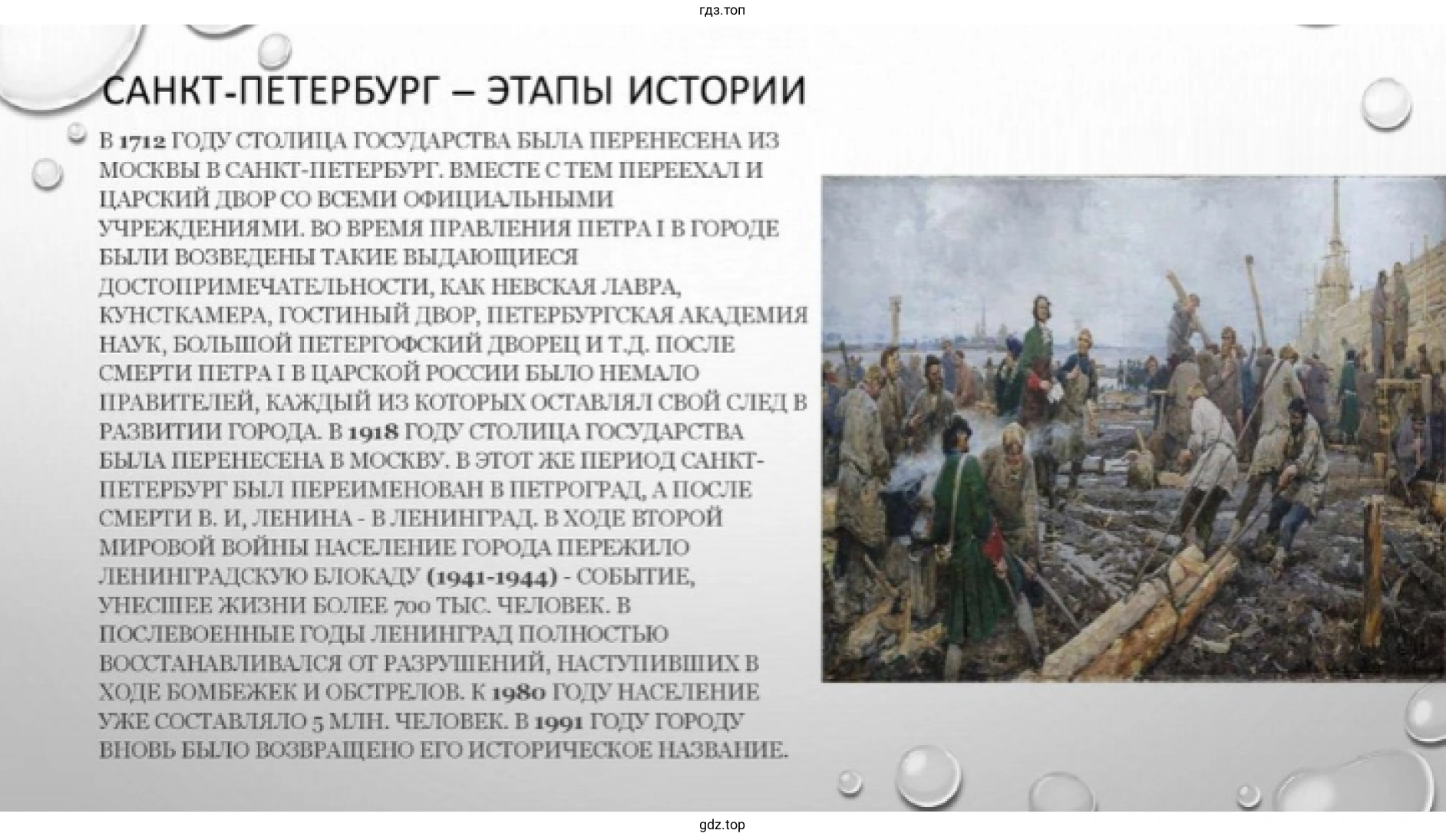 Рисунок 3. Презентация. Санкт-Петербург - этапы истории.