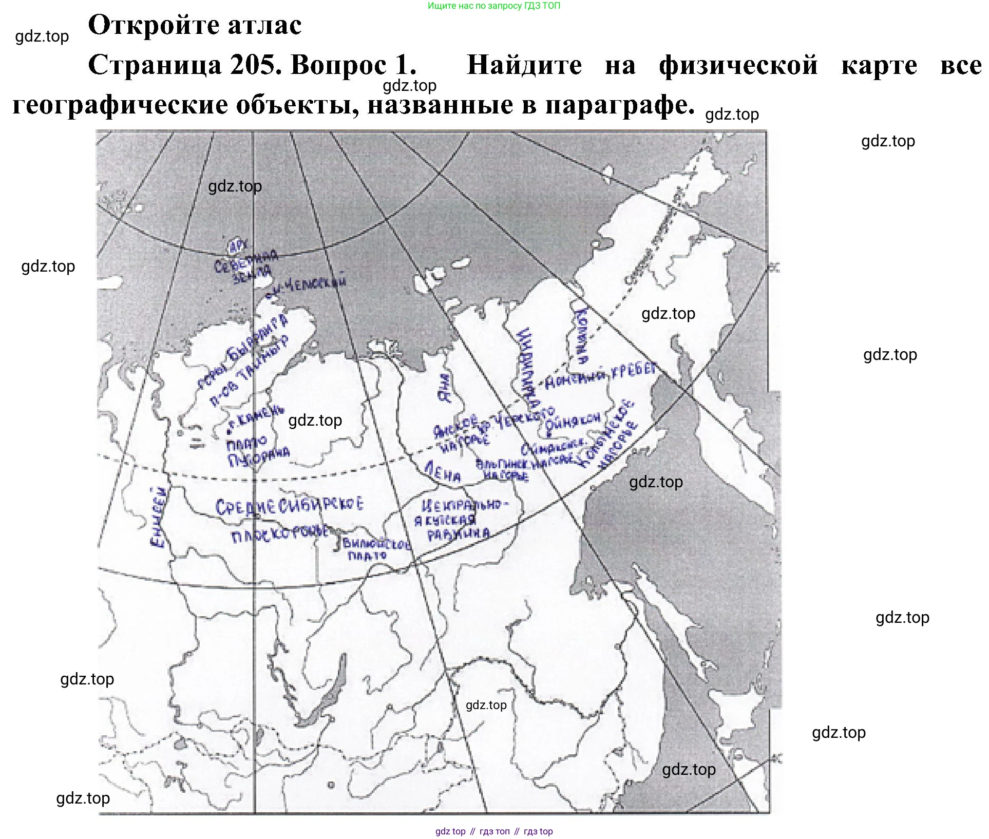 География, 8 класс Учебник, авторы: Алексеев Александр Иванович, Николина Вера Викторовна, Липкина Елена Карловна, Болысов Сергей Иванович, Кузнецова Галина Юрьевна, издательство Просвещение, Москва, 2023, жёлтого цвета, страница 205, номер 1, Решение