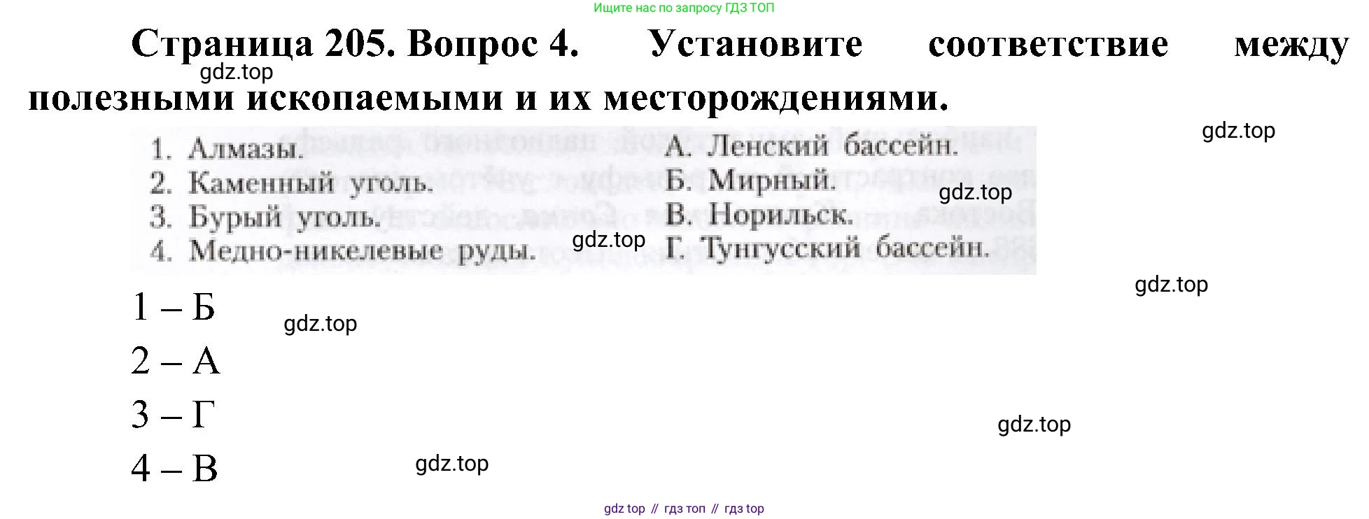 География, 8 класс Учебник, авторы: Алексеев Александр Иванович, Николина Вера Викторовна, Липкина Елена Карловна, Болысов Сергей Иванович, Кузнецова Галина Юрьевна, издательство Просвещение, Москва, 2023, жёлтого цвета, страница 205, номер 4, Решение