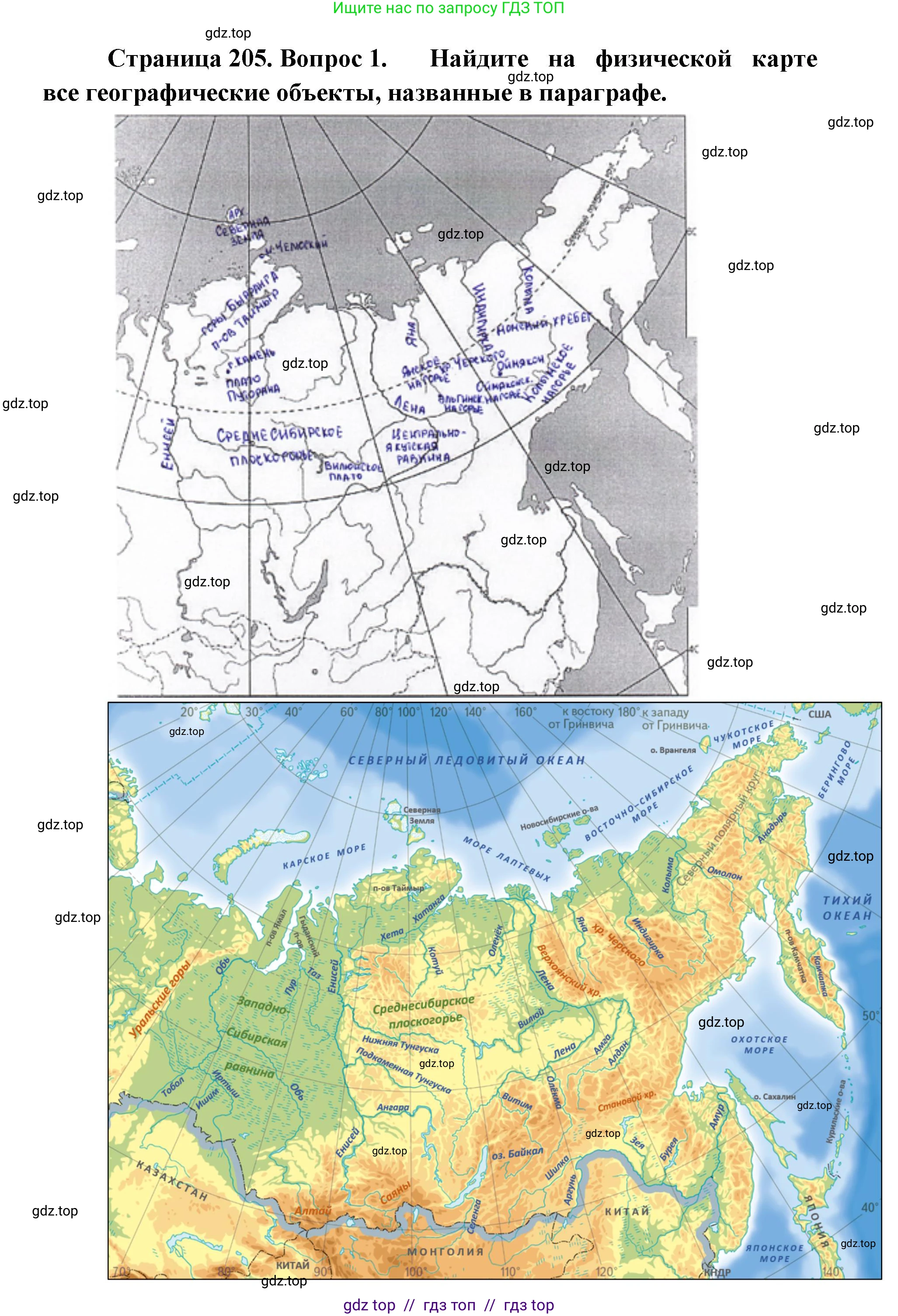 География, 8 класс Учебник, авторы: Алексеев Александр Иванович, Николина Вера Викторовна, Липкина Елена Карловна, Болысов Сергей Иванович, Кузнецова Галина Юрьевна, издательство Просвещение, Москва, 2023, жёлтого цвета, страница 205, номер 1, Решение2