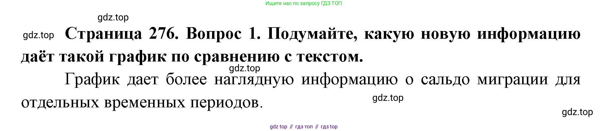 ГДЗ География, 8 класс Учебник, авторы: Алексеев Александр Иванович, Низовцев Вячеслав Алексеевич, Ким Эльвира Васильевна, Кузнецова Галина Юрьевна, Лисенкова Галина Яковлевна, Сиротин Владимир Иванович, издательство Просвещение, Москва, 2023, белого цвета, страница 276, Решение