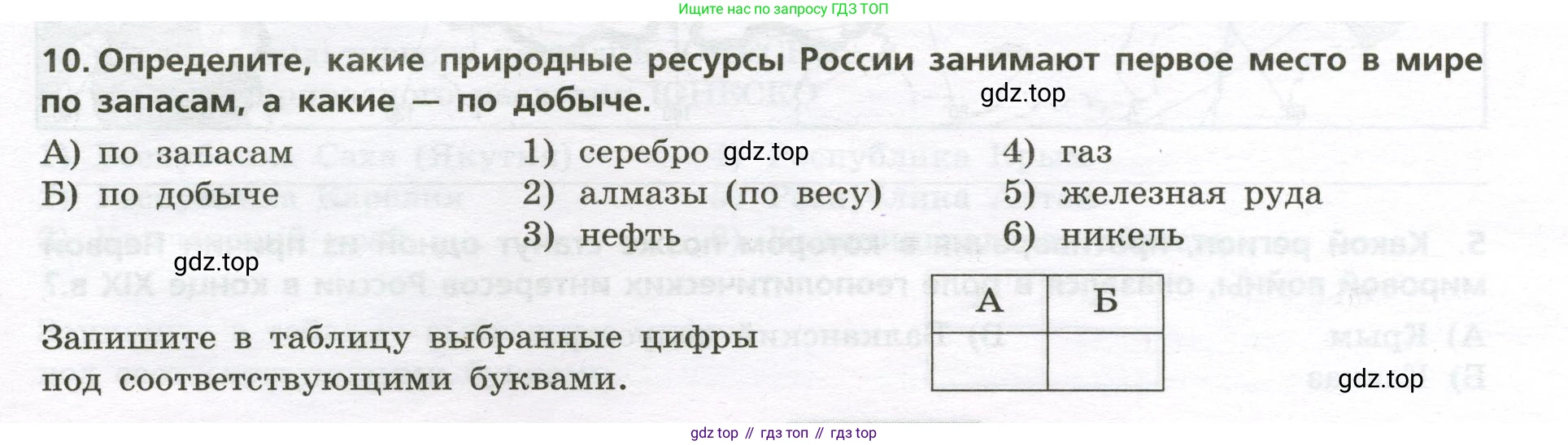 ГДЗ География, 8 класс Проверочные работы, авторы: Бондарева Мария Владимировна, Шидловский Игорь Михайлович, издательство Просвещение, Москва, 2023, жёлтого цвета, страница 5, номер 10, Условие