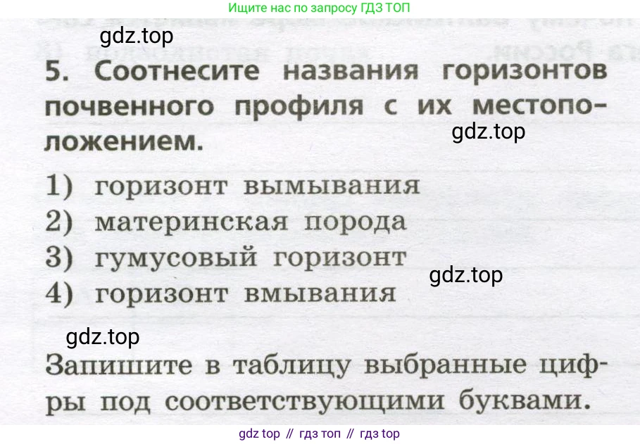 ГДЗ География, 8 класс Проверочные работы, авторы: Бондарева Мария Владимировна, Шидловский Игорь Михайлович, издательство Просвещение, Москва, 2023, жёлтого цвета, страница 20, номер 5, Условие