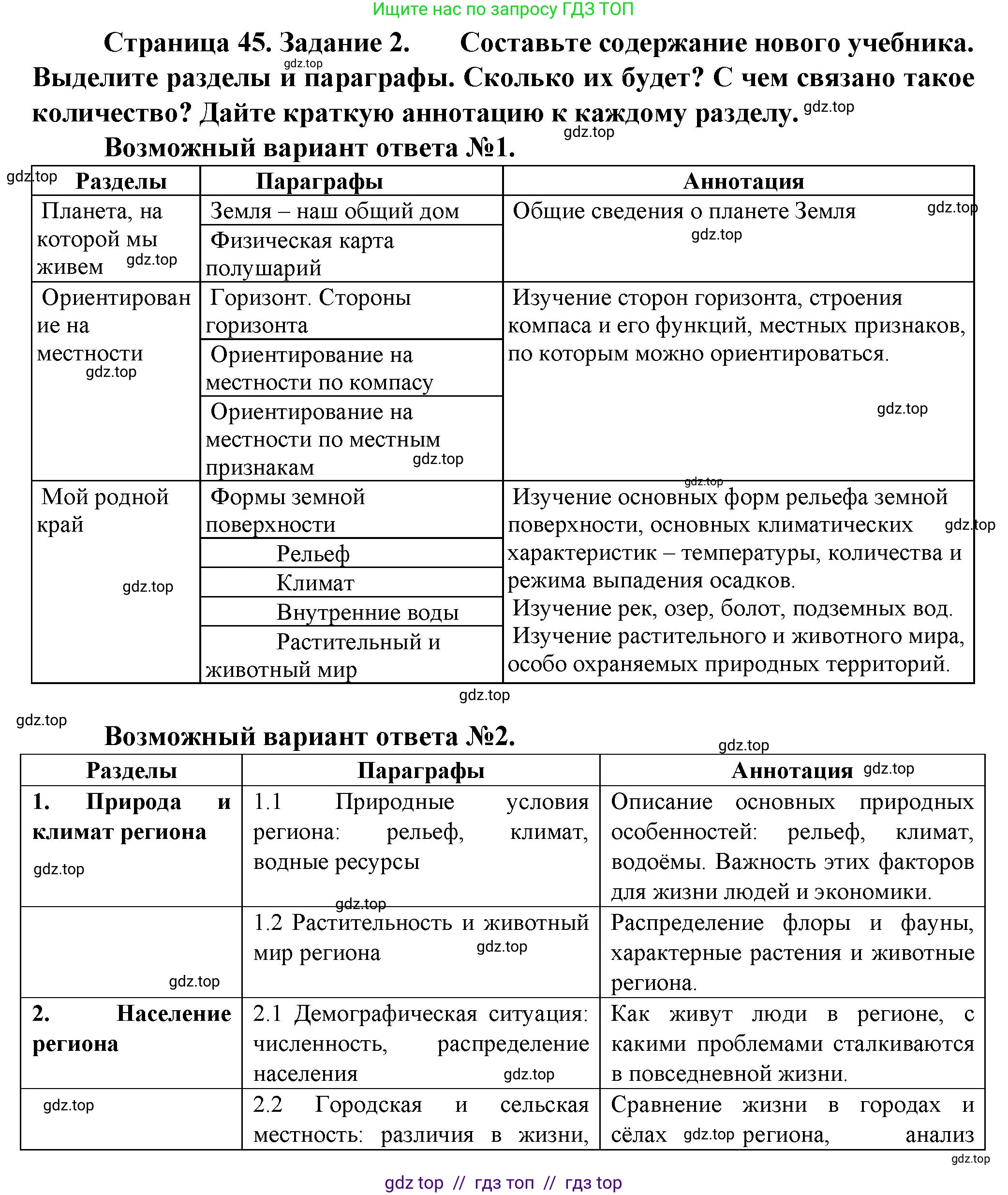 География, 8 класс Практические работы, автор: Дубинина Софья Петровна, издательство Просвещение, Москва, 2023, жёлтого цвета, страница 45, номер 2, Решение 2