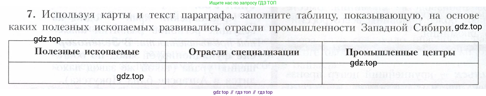 География, 9 класс Учебник, авторы: Алексеев Александр Иванович, Николина Вера Викторовна, Липкина Елена Карловна, Болысов Сергей Иванович, Кузнецова Галина Юрьевна, издательство Просвещение, Москва, 2023, жёлтого цвета, страница 191, номер 7, Условие