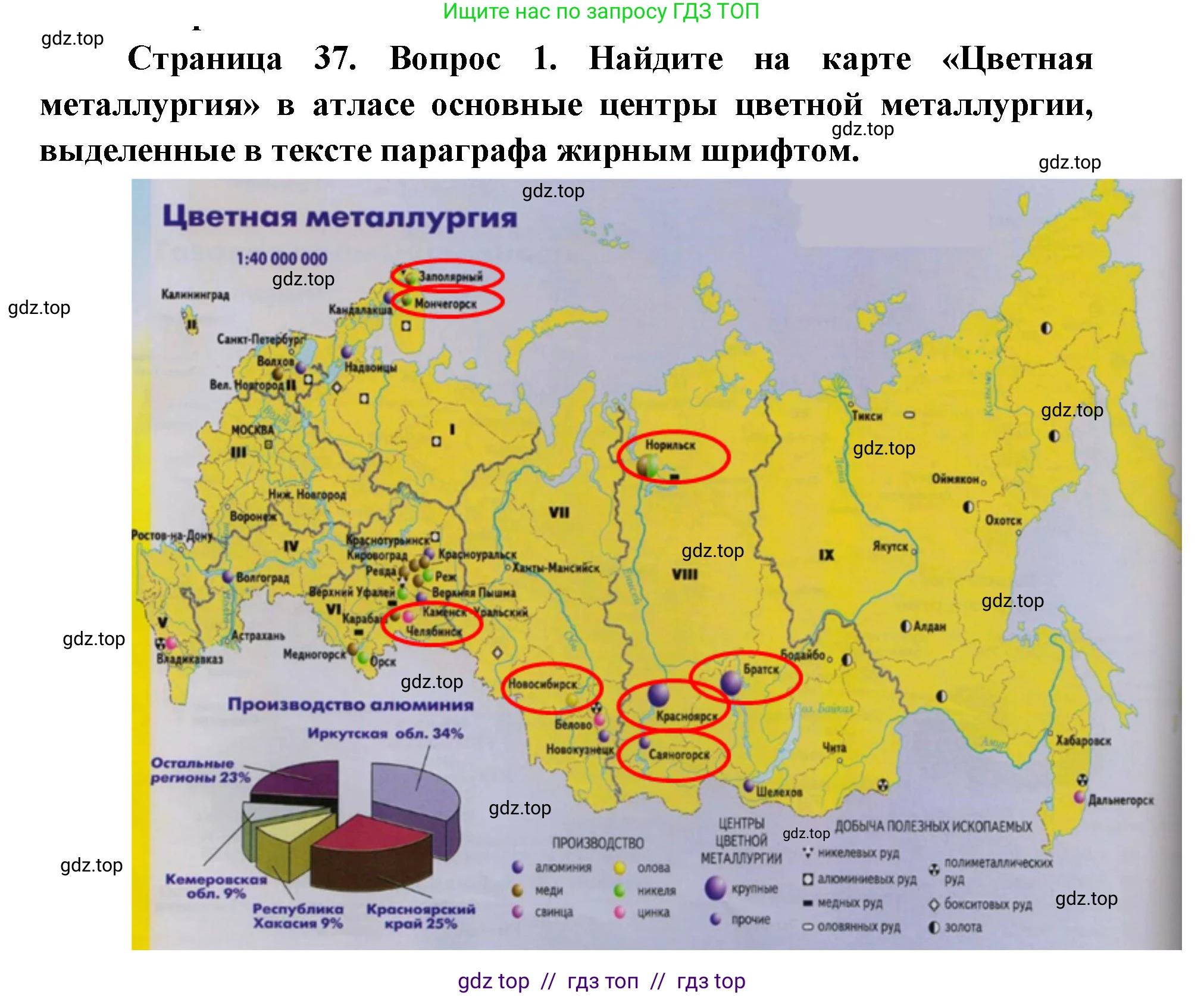 География, 9 класс Учебник, авторы: Алексеев Александр Иванович, Николина Вера Викторовна, Липкина Елена Карловна, Болысов Сергей Иванович, Кузнецова Галина Юрьевна, издательство Просвещение, Москва, 2023, жёлтого цвета, страница 37, номер 1, Решение 2