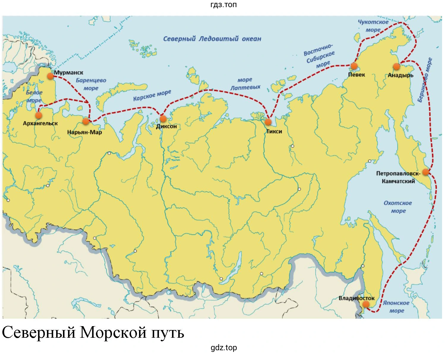 Карта. Северный Морской путь