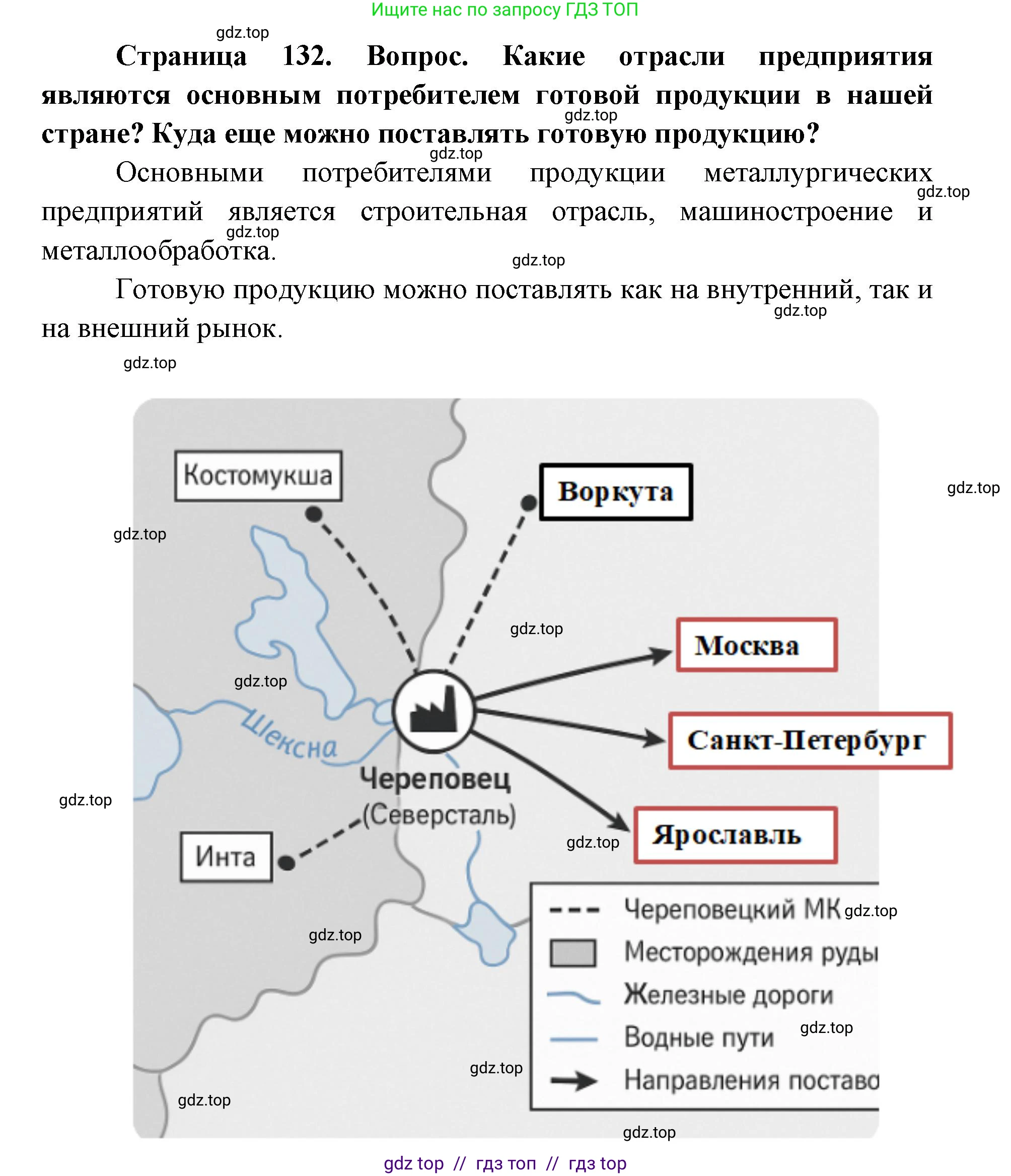 География, 9 класс Учебник, авторы: Алексеев Александр Иванович, Николина Вера Викторовна, Липкина Елена Карловна, Болысов Сергей Иванович, Кузнецова Галина Юрьевна, издательство Просвещение, Москва, 2023, жёлтого цвета, страница 132, номер 6, Решение 2