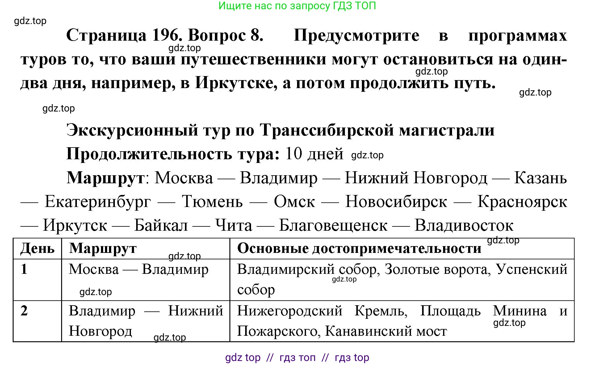География, 9 класс Учебник, авторы: Алексеев Александр Иванович, Николина Вера Викторовна, Липкина Елена Карловна, Болысов Сергей Иванович, Кузнецова Галина Юрьевна, издательство Просвещение, Москва, 2023, жёлтого цвета, страница 196, номер 8, Решение 2
