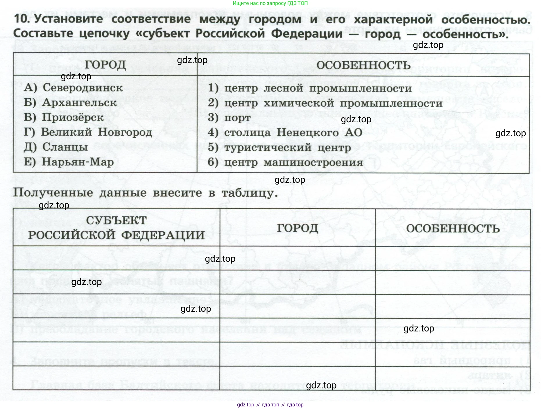 География, 9 класс Проверочные работы, авторы: Бондарева Мария Владимировна, Шидловский Игорь Михайлович, издательство Просвещение, Москва, 2023, жёлтого цвета, страница 20, номер 10, Условие