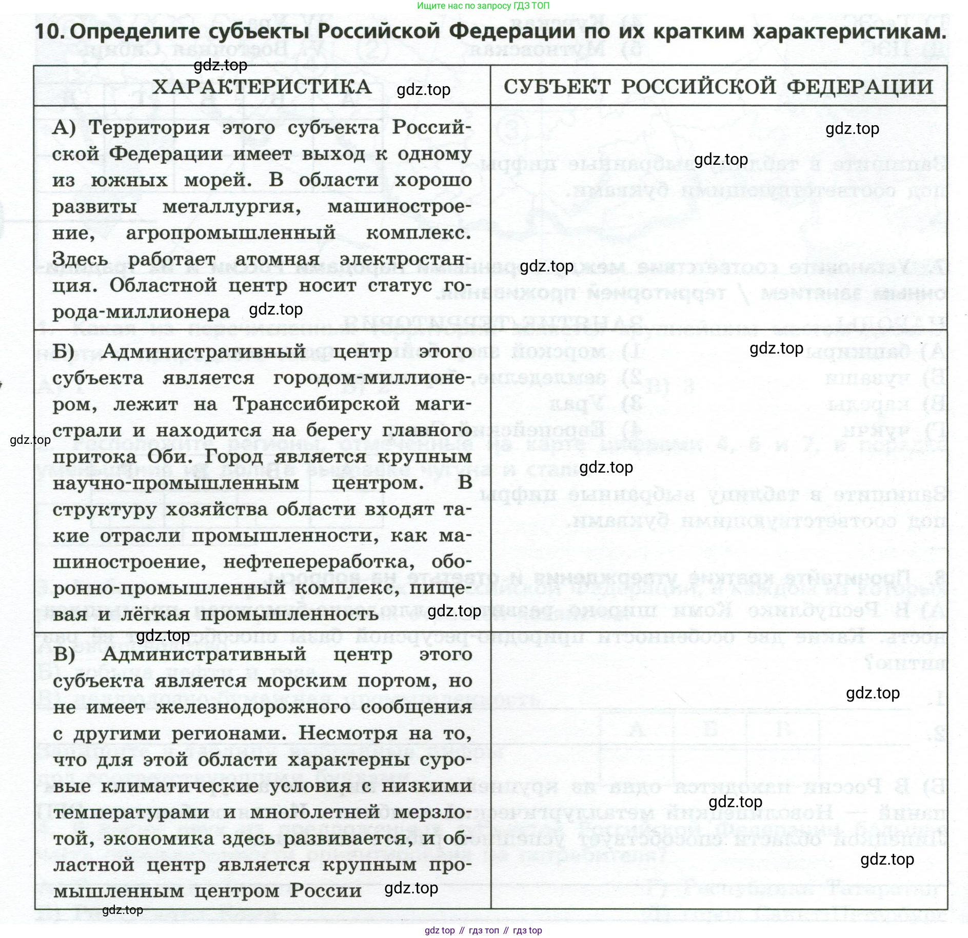 География, 9 класс Проверочные работы, авторы: Бондарева Мария Владимировна, Шидловский Игорь Михайлович, издательство Просвещение, Москва, 2023, жёлтого цвета, страница 40, номер 10, Условие