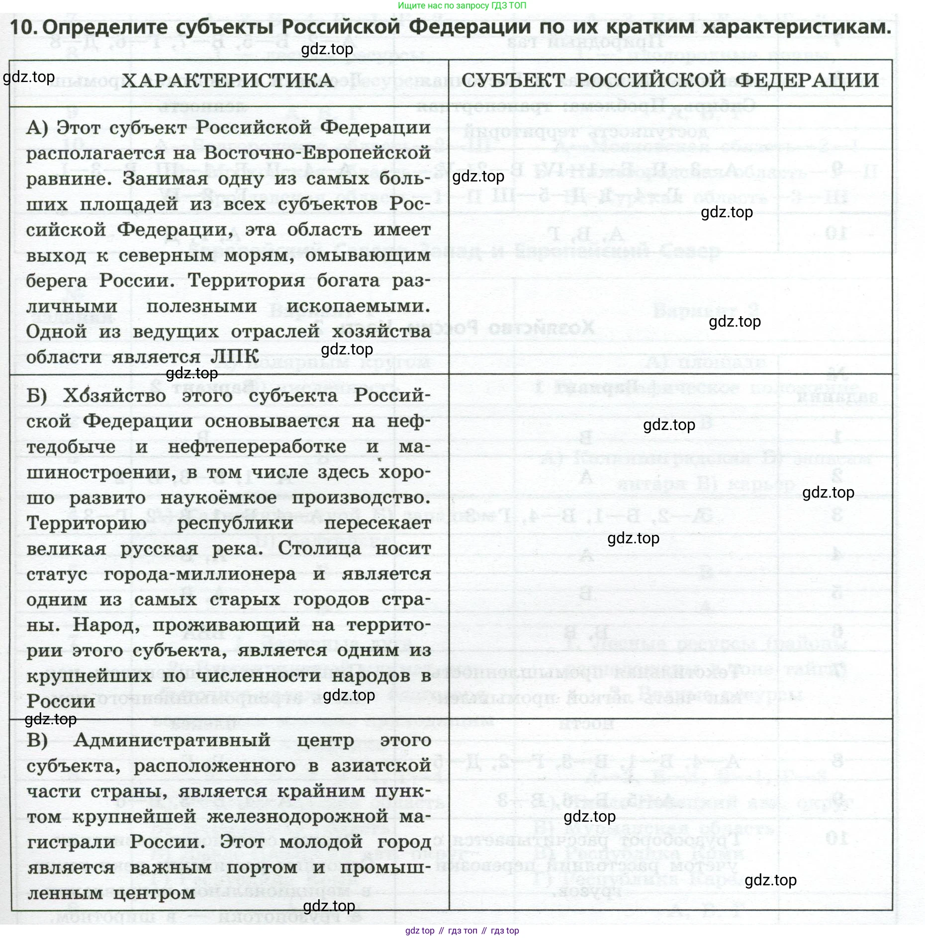 География, 9 класс Проверочные работы, авторы: Бондарева Мария Владимировна, Шидловский Игорь Михайлович, издательство Просвещение, Москва, 2023, жёлтого цвета, страница 43, номер 10, Условие