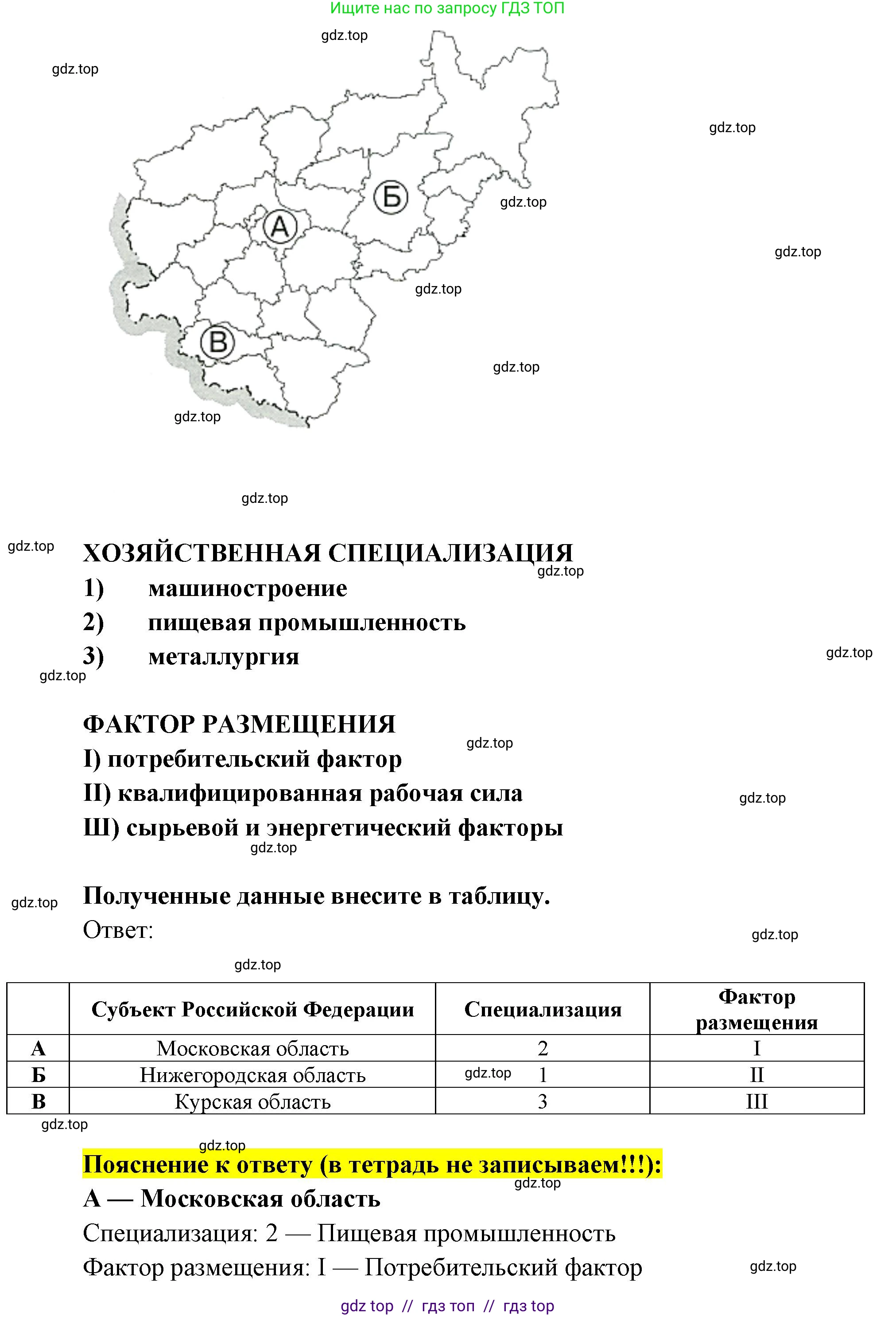 География, 9 класс Проверочные работы, авторы: Бондарева Мария Владимировна, Шидловский Игорь Михайлович, издательство Просвещение, Москва, 2023, жёлтого цвета, страница 17, номер 10, Решение 2 (продолжение 2)