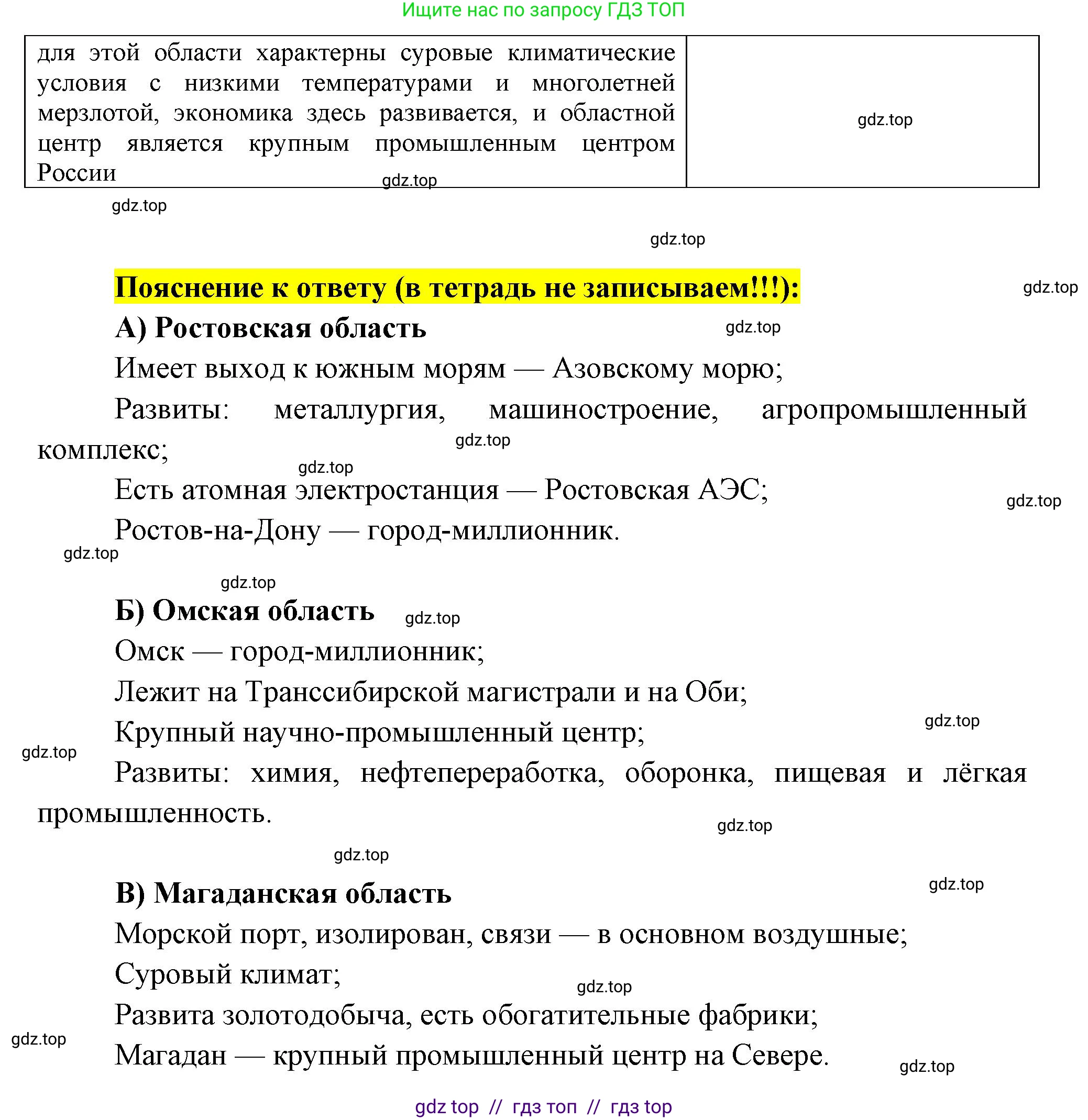 География, 9 класс Проверочные работы, авторы: Бондарева Мария Владимировна, Шидловский Игорь Михайлович, издательство Просвещение, Москва, 2023, жёлтого цвета, страница 40, номер 10, Решение 2 (продолжение 2)