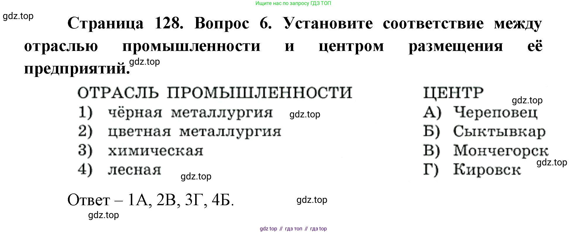 ГДЗ География, 9 класс Учебник, авторы: Дронов Виктор Павлович, Савельева Людмила Евгеньевна, издательство Просвещение, Москва, 2023, бирюзового цвета, страница 128, номер 6, Решение