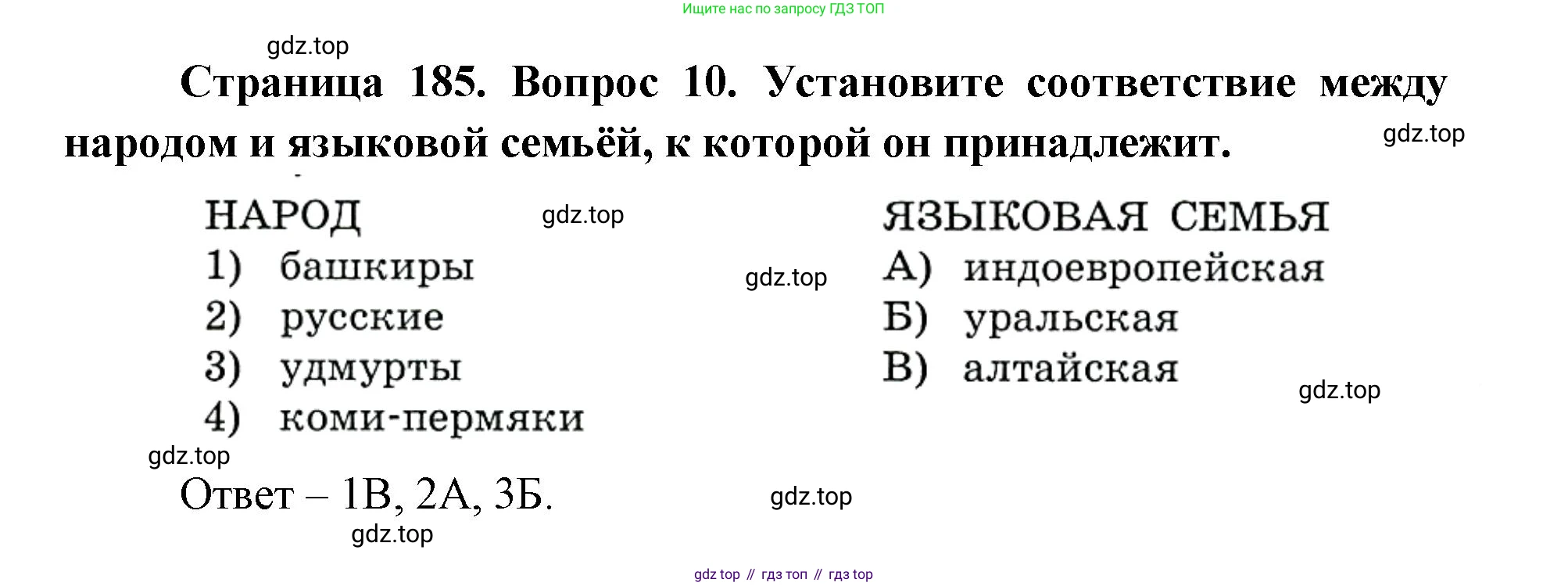 ГДЗ География, 9 класс Учебник, авторы: Дронов Виктор Павлович, Савельева Людмила Евгеньевна, издательство Просвещение, Москва, 2023, бирюзового цвета, страница 185, номер 10, Решение