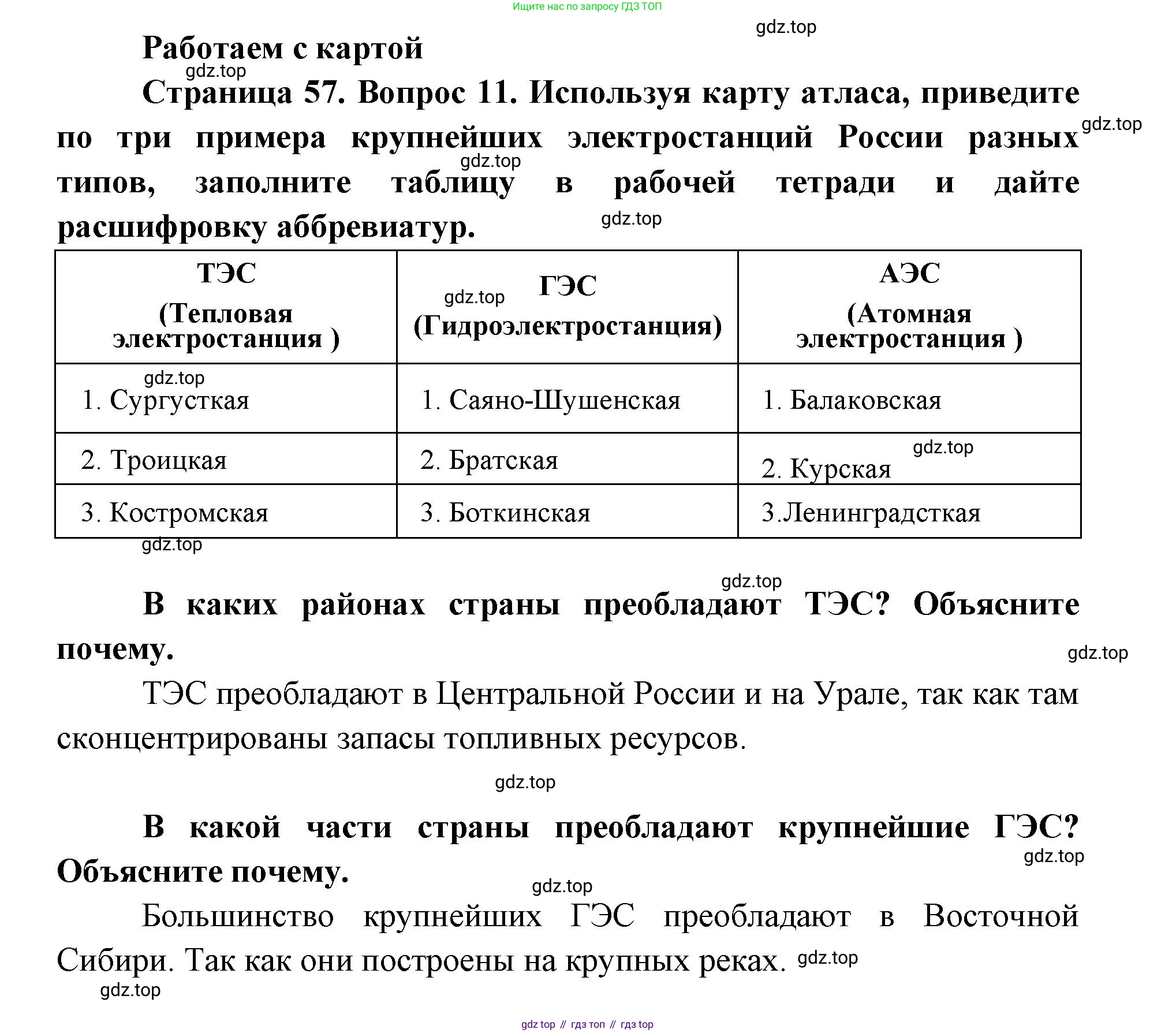 ГДЗ География, 9 класс Учебник, авторы: Дронов Виктор Павлович, Савельева Людмила Евгеньевна, издательство Просвещение, Москва, 2023, бирюзового цвета, страница 57, номер 11, Решение