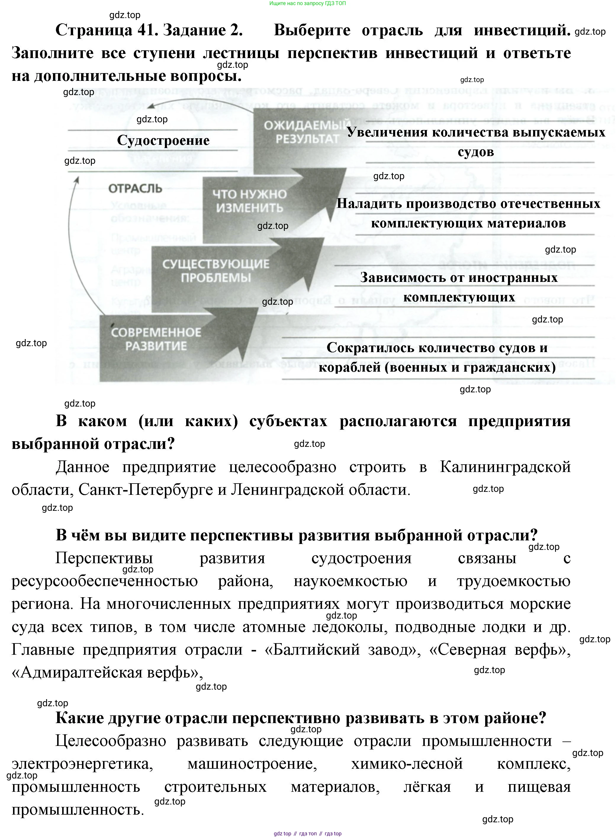 География, 9 класс Практические работы, автор: Дубинина Софья Петровна, издательство Просвещение, Москва, 2023, жёлтого цвета, страница 41, номер 2, Решение