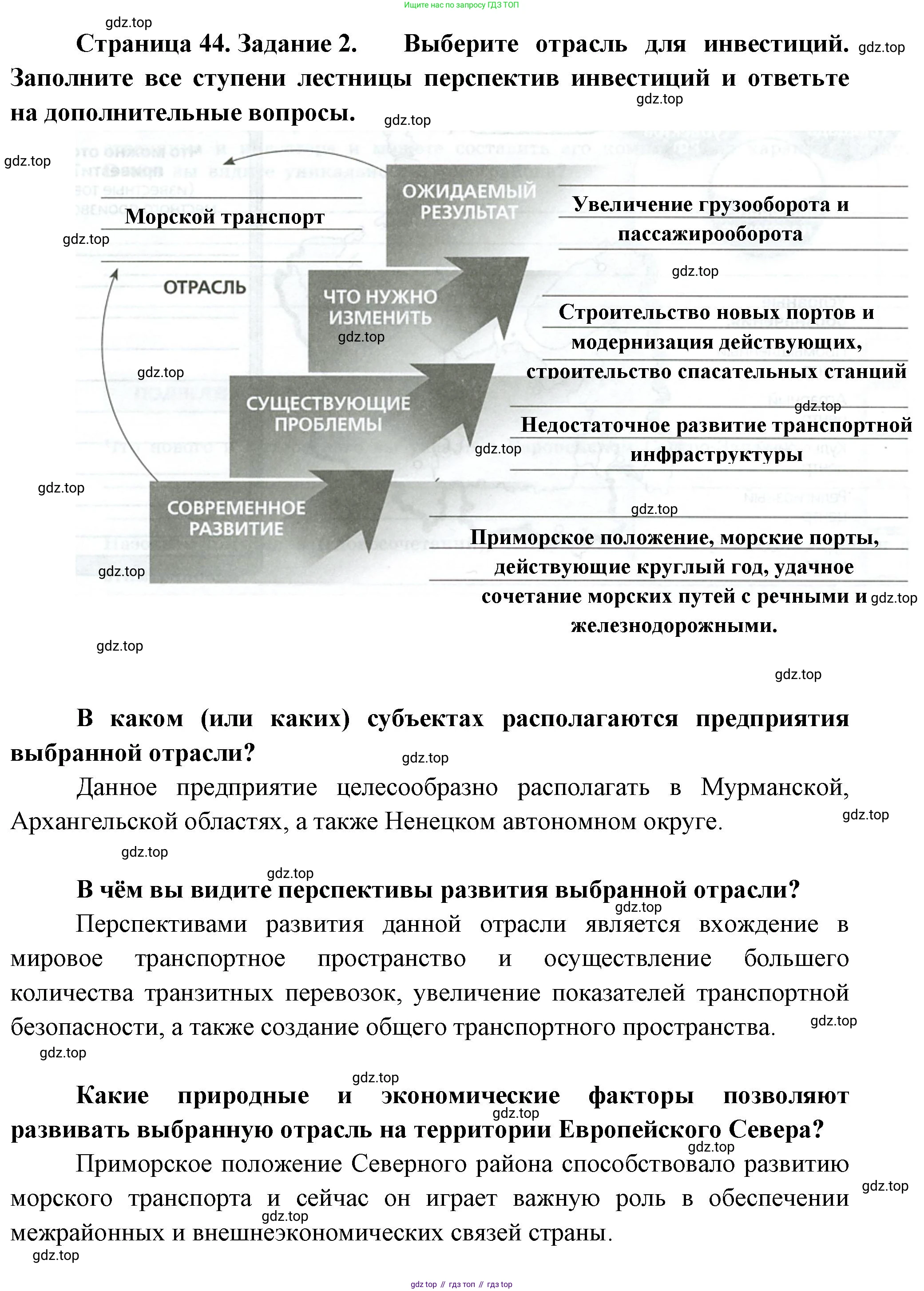 География, 9 класс Практические работы, автор: Дубинина Софья Петровна, издательство Просвещение, Москва, 2023, жёлтого цвета, страница 44, номер 2, Решение