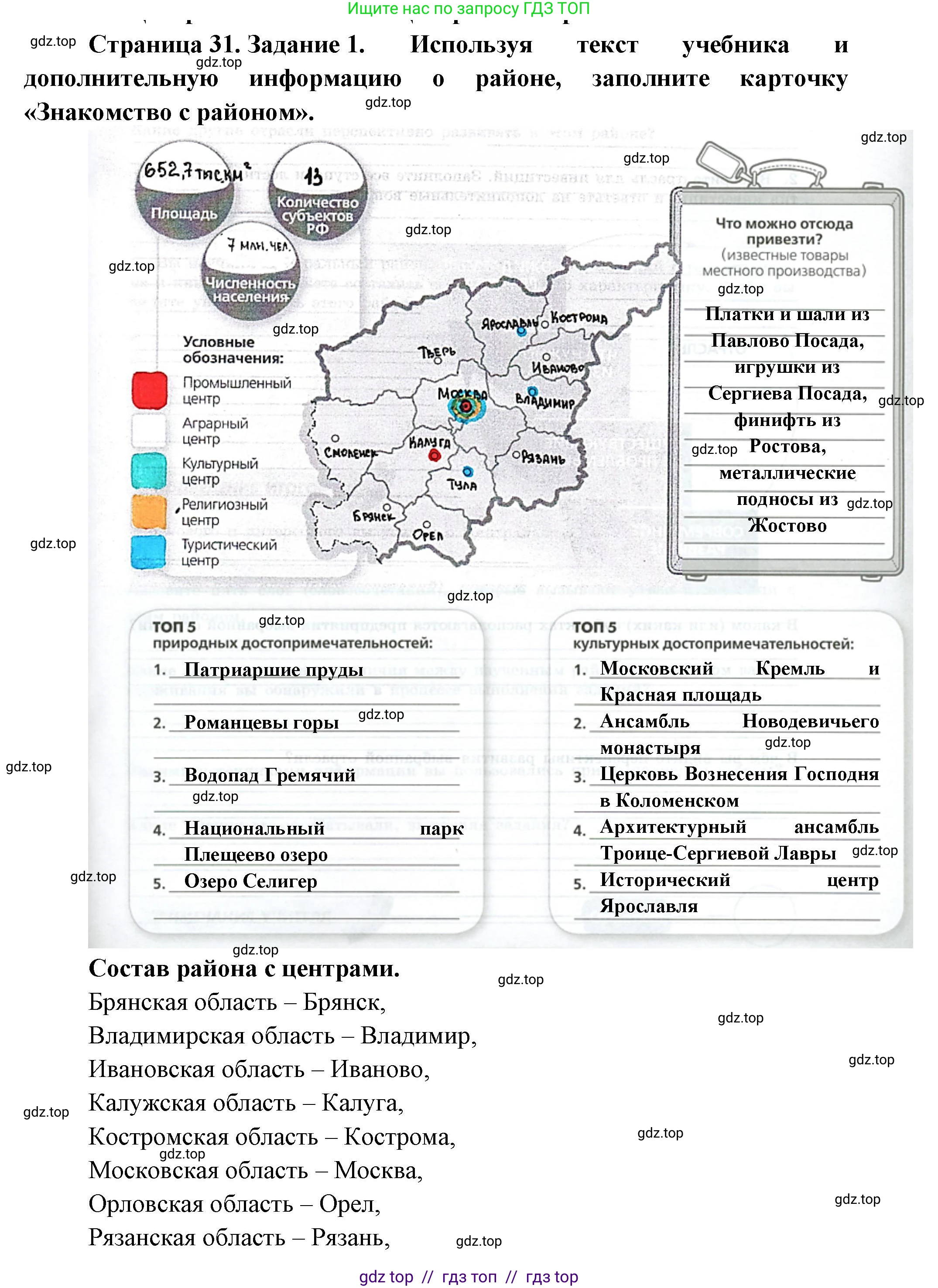 География, 9 класс Практические работы, автор: Дубинина Софья Петровна, издательство Просвещение, Москва, 2023, жёлтого цвета, страница 31, номер 1, Решение 2