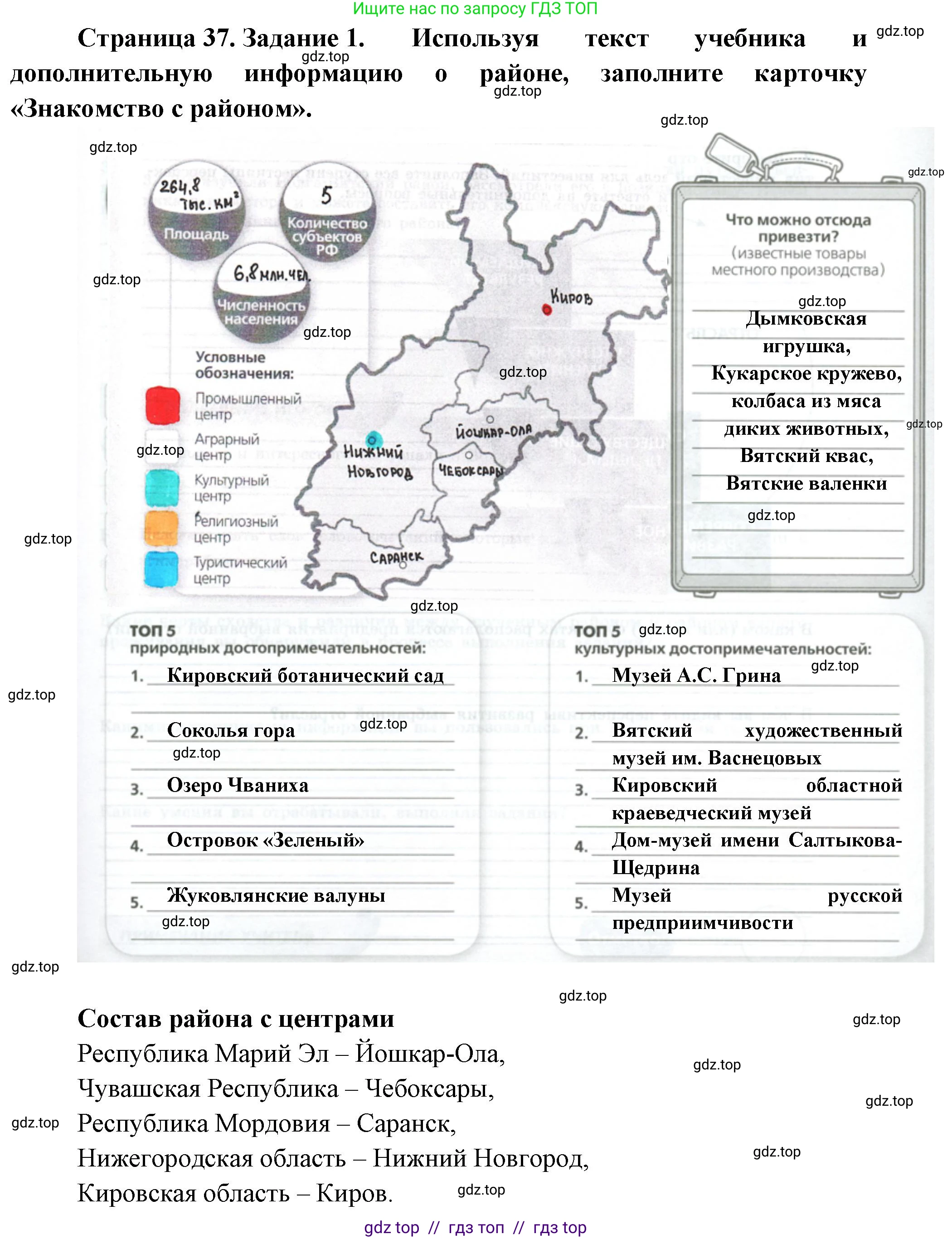 География, 9 класс Практические работы, автор: Дубинина Софья Петровна, издательство Просвещение, Москва, 2023, жёлтого цвета, страница 37, номер 1, Решение 2