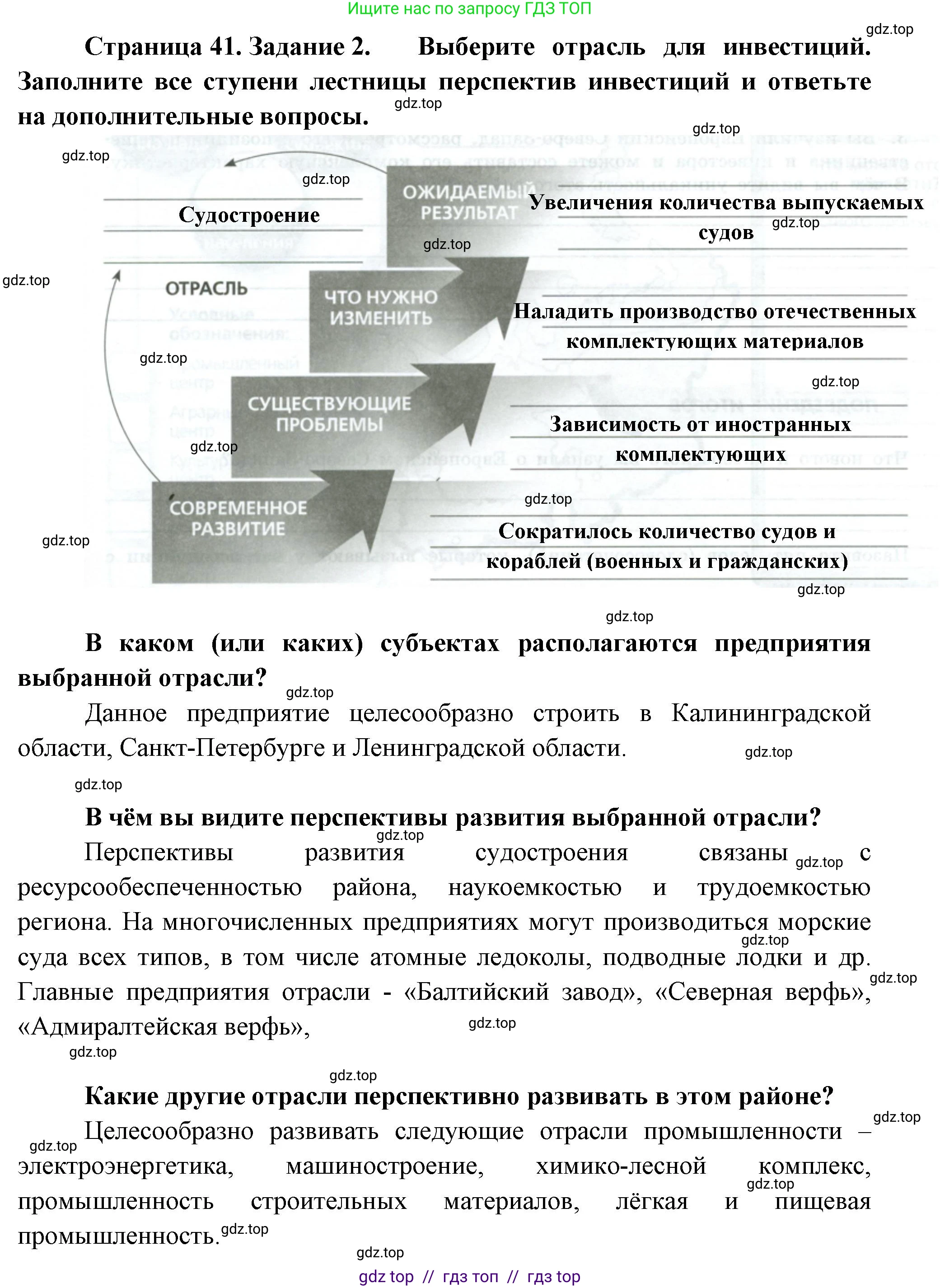 География, 9 класс Практические работы, автор: Дубинина Софья Петровна, издательство Просвещение, Москва, 2023, жёлтого цвета, страница 41, номер 2, Решение 2