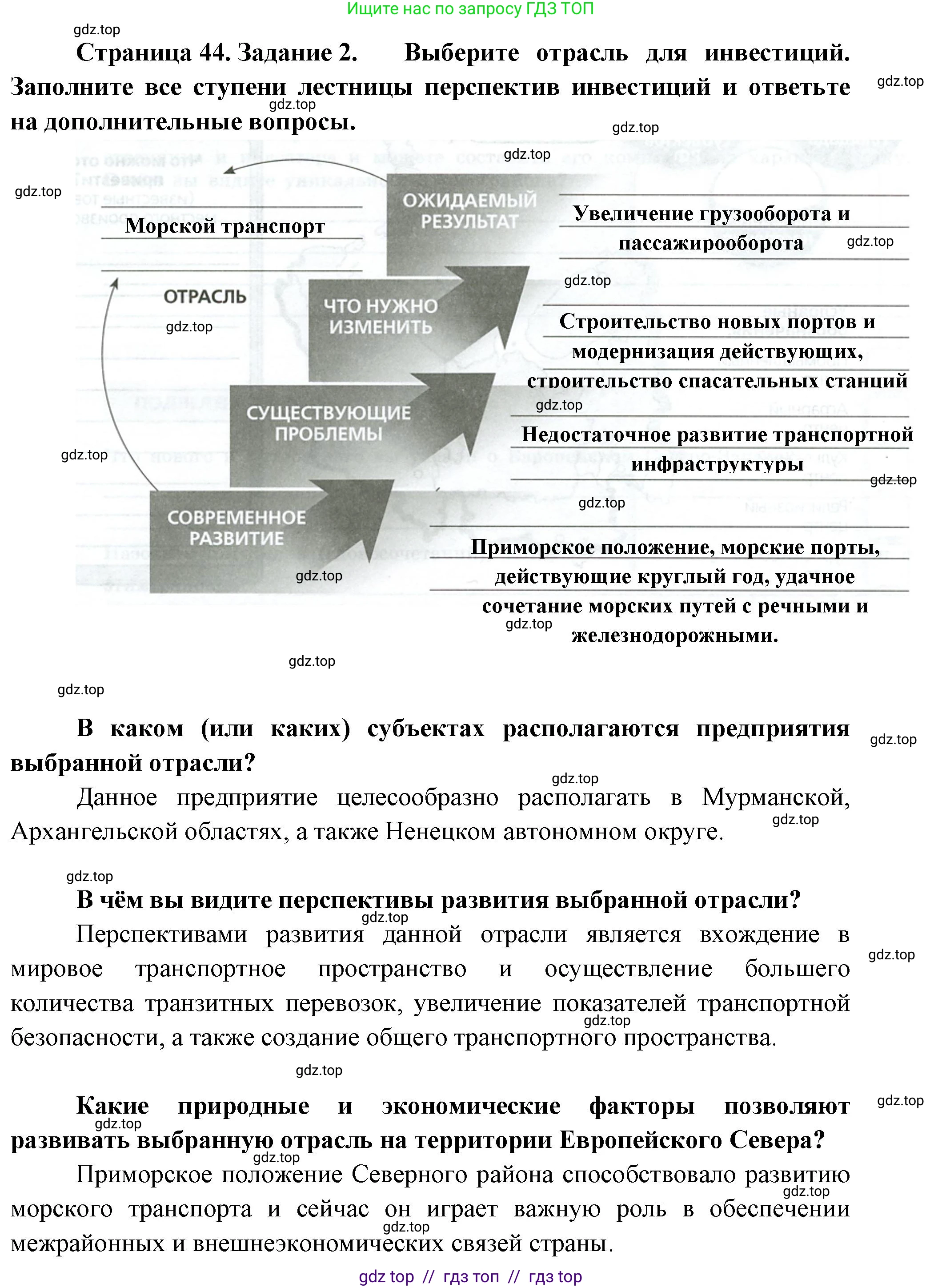 География, 9 класс Практические работы, автор: Дубинина Софья Петровна, издательство Просвещение, Москва, 2023, жёлтого цвета, страница 44, номер 2, Решение 2