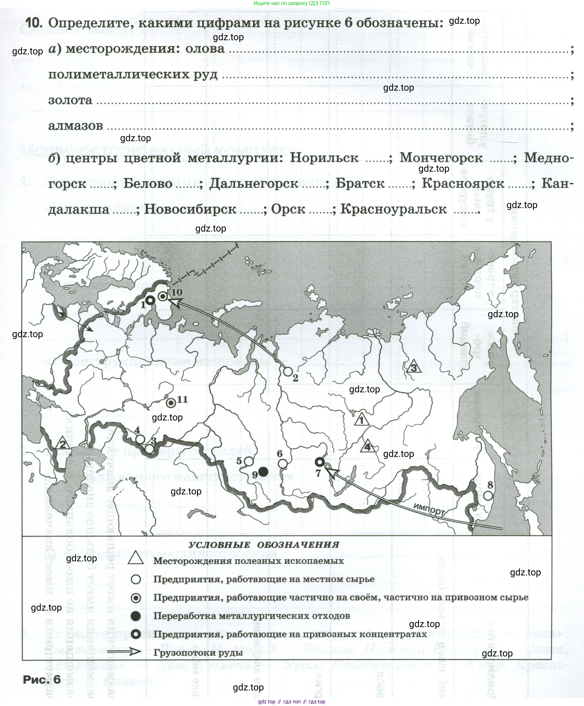 География, 9 класс рабочая тетрадь, авторы: Ким Эльвира Васильевна, Марченко Наталия Адольфовна, Низовцев Вячеслав Алексеевич, издательство Просвещение, Москва, 2023, белого цвета, страница 21, номер 10, Условие