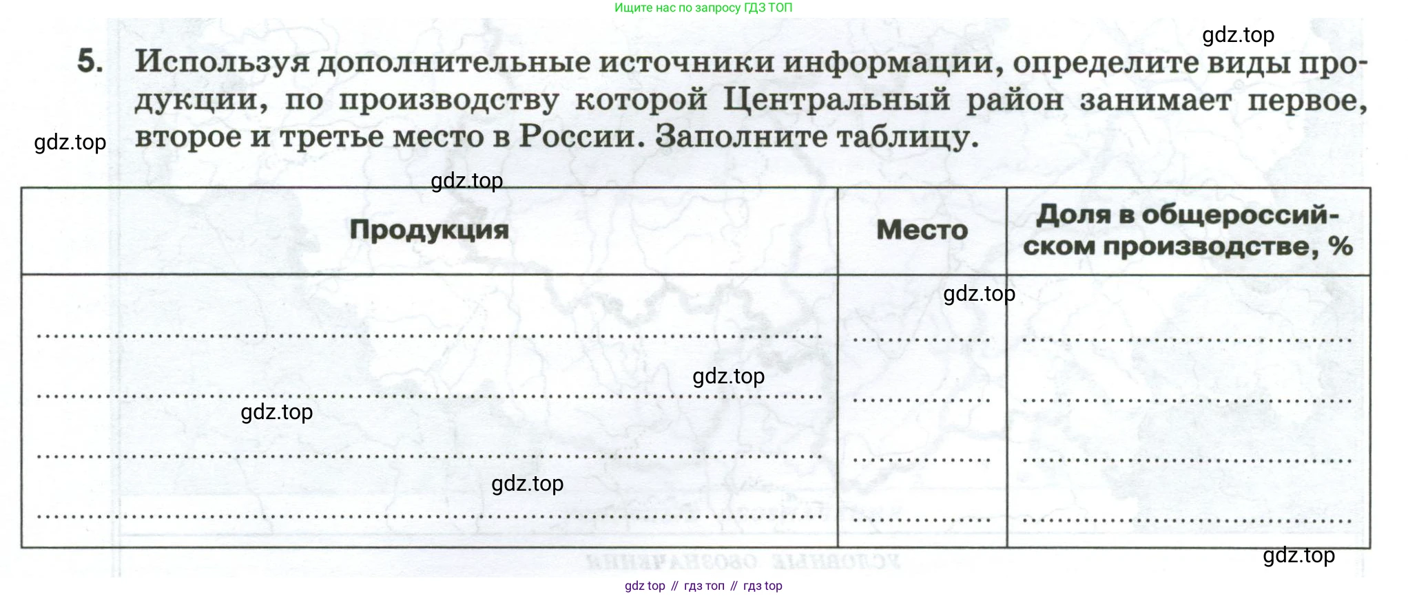 География, 9 класс рабочая тетрадь, авторы: Ким Эльвира Васильевна, Марченко Наталия Адольфовна, Низовцев Вячеслав Алексеевич, издательство Просвещение, Москва, 2023, белого цвета, страница 50, номер 5, Условие