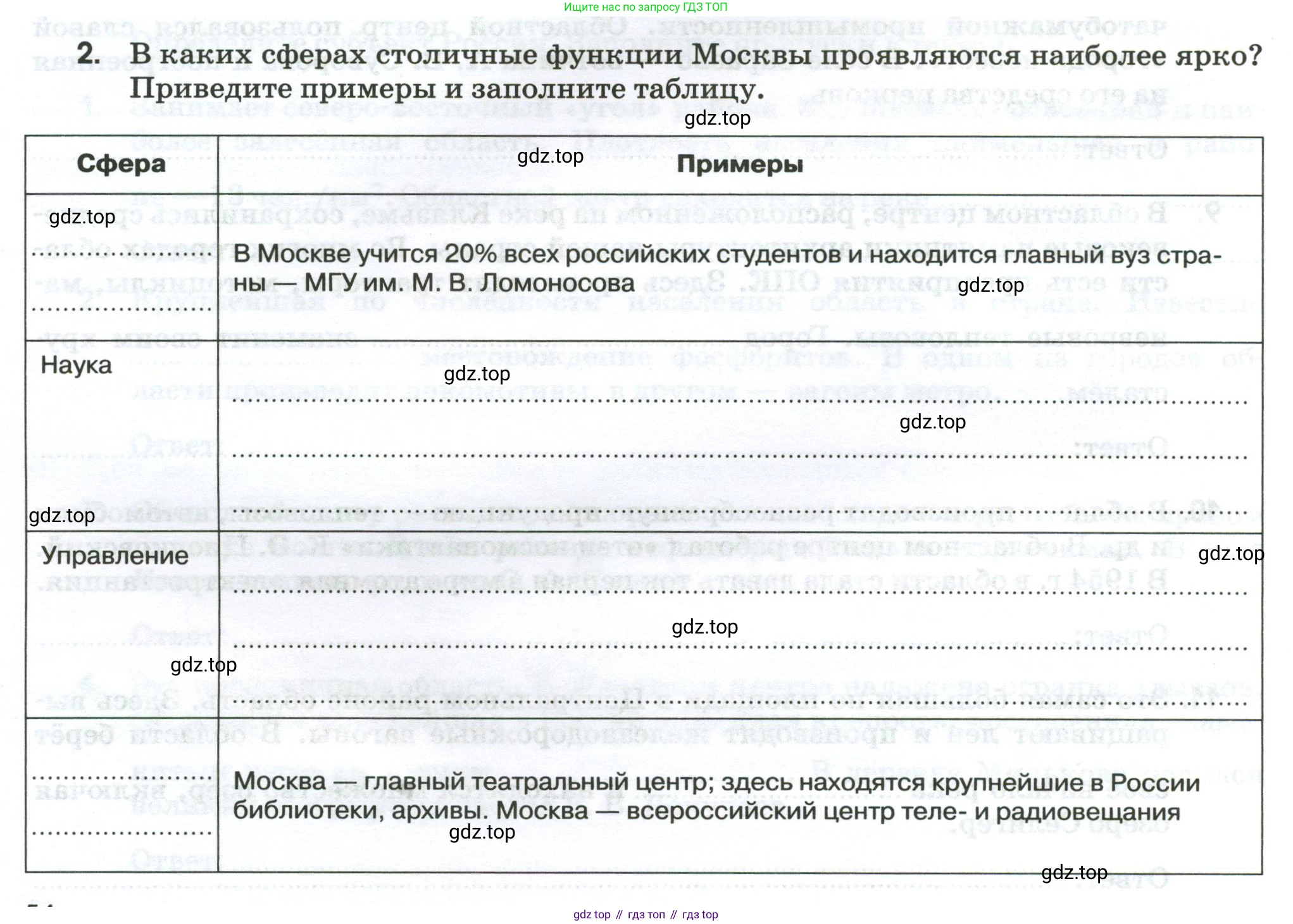 География, 9 класс рабочая тетрадь, авторы: Ким Эльвира Васильевна, Марченко Наталия Адольфовна, Низовцев Вячеслав Алексеевич, издательство Просвещение, Москва, 2023, белого цвета, страница 54, номер 2, Условие